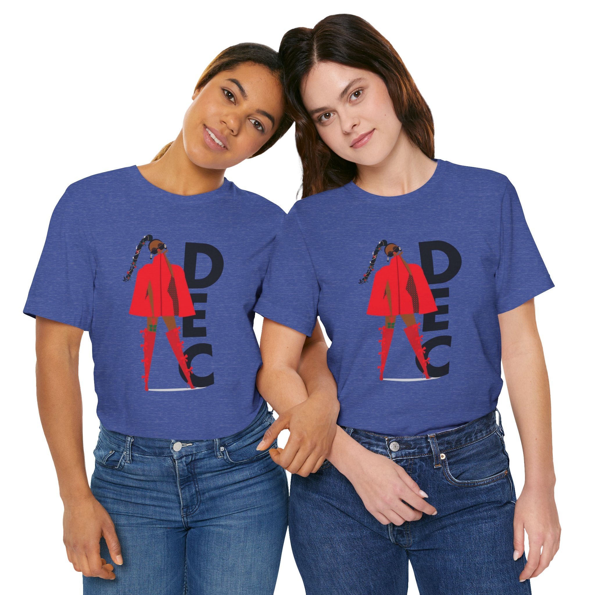 December Fashion Tee  Red Coat Model Graphic Shirt