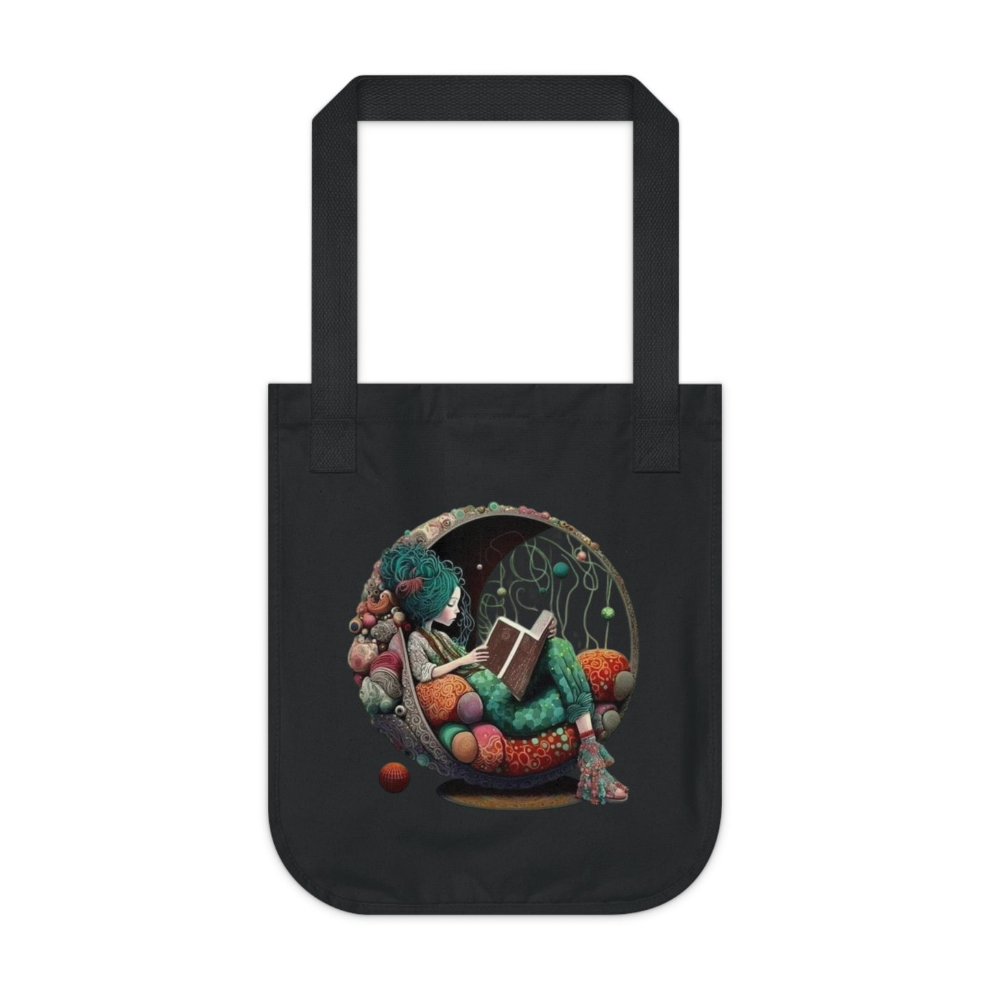 Inspiration On the Go Whimsical Organic Canvas Artistic Gift for Readers, Birthday Present, Reusable Bag