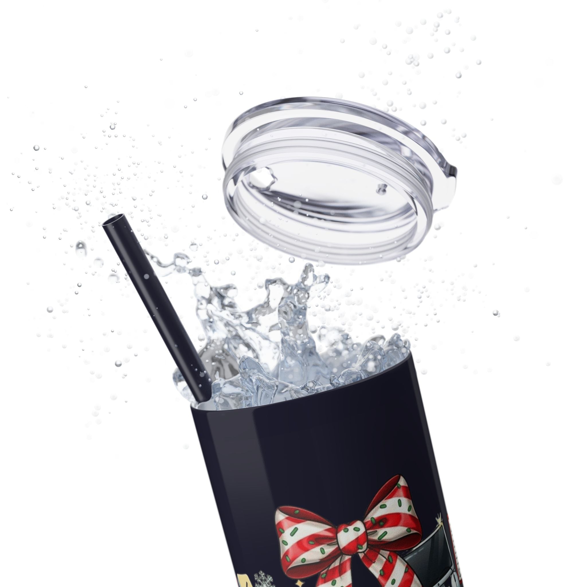 Christmas mug for the office team who keeps everything running smoothly. Candy Cane Christmas Office Secret Santa Design, 20oz with Straw