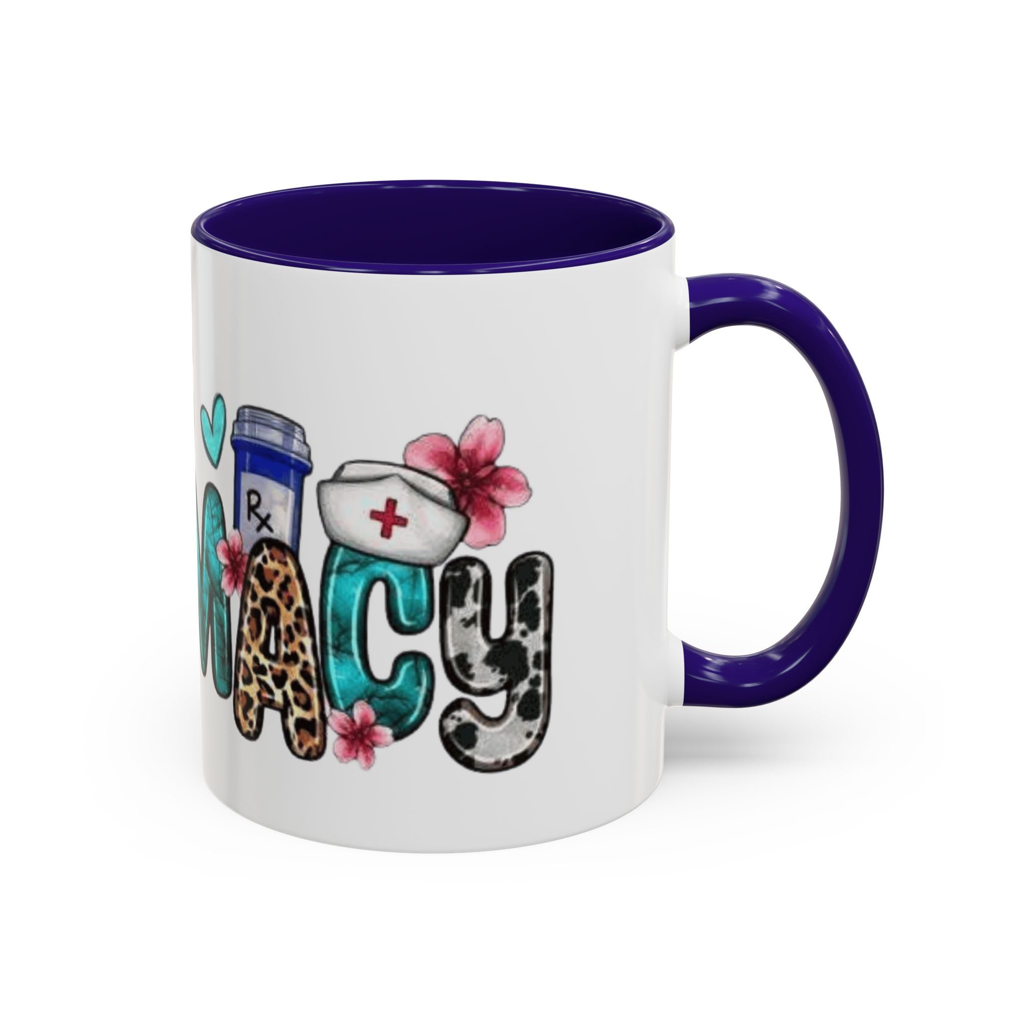 Pharmacy Nurse Coffee Mug — Cute Leopard & Teal Medical Design (11oz/15oz)Christmas mug for all healthcare heroes