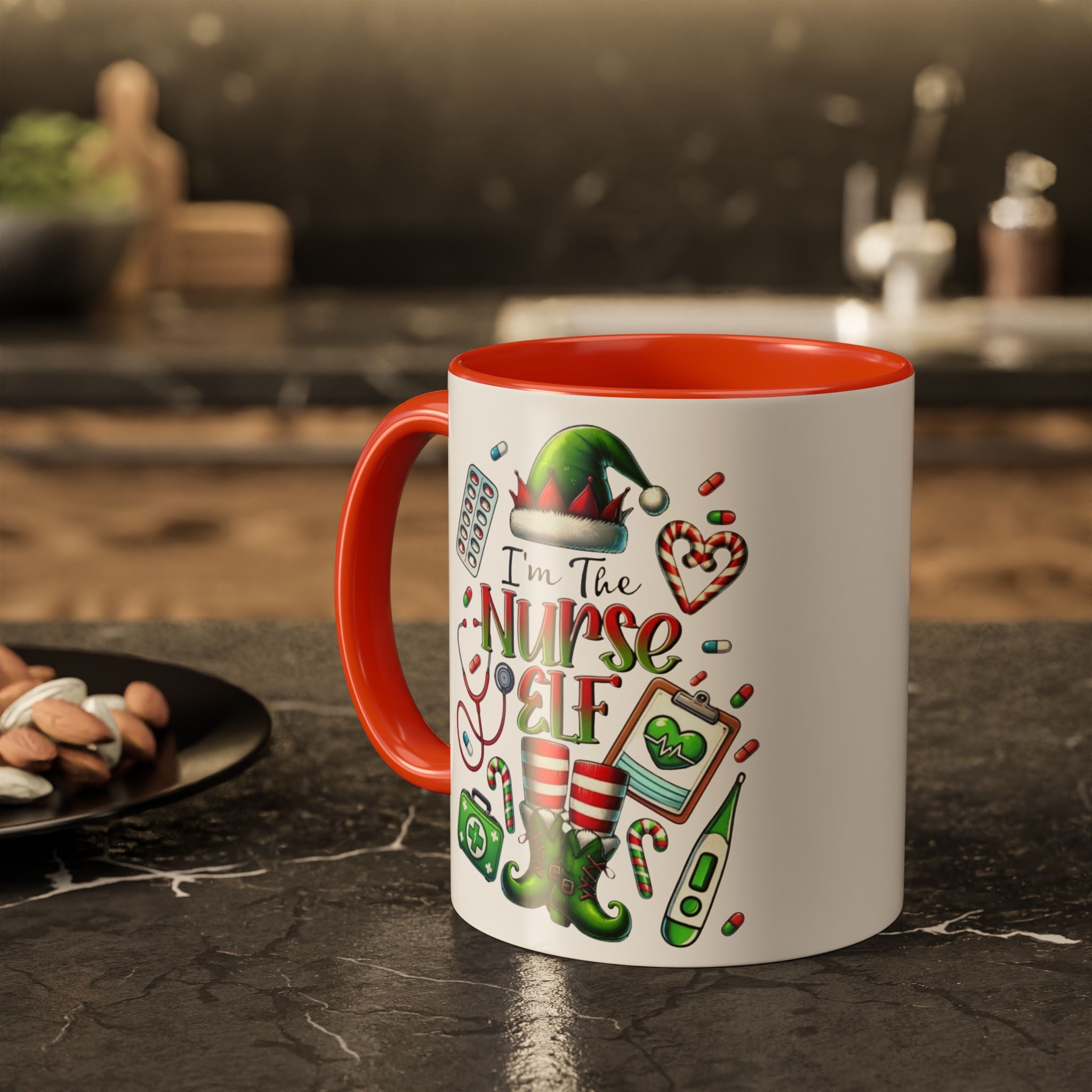 Nurse Elf Coffee Mug — Christmas Medical Holiday Gift (11oz & 15oz) Medical Christmas Mug