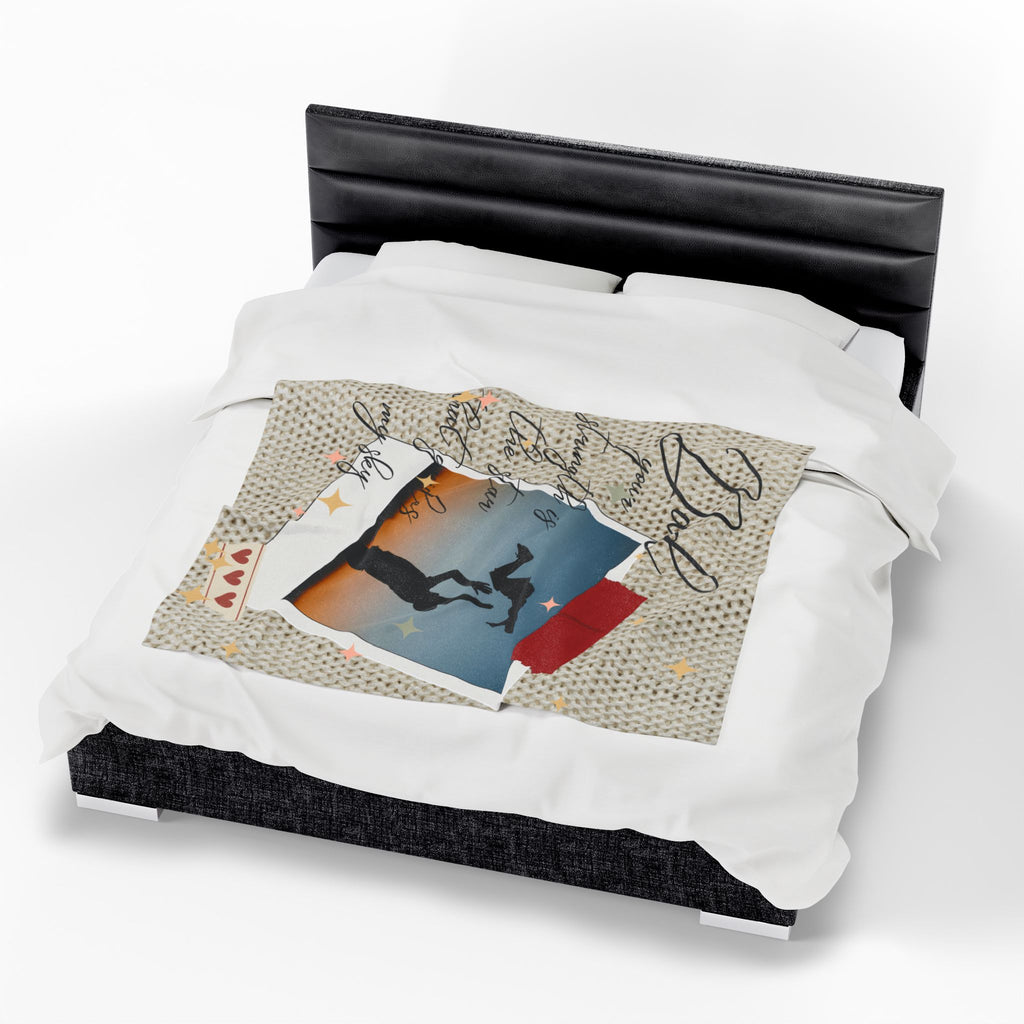 Dad Photo Collage Velveteen Plush Blanket  “Dad, your strength is the star that rules my sky” Great Christmas Gift