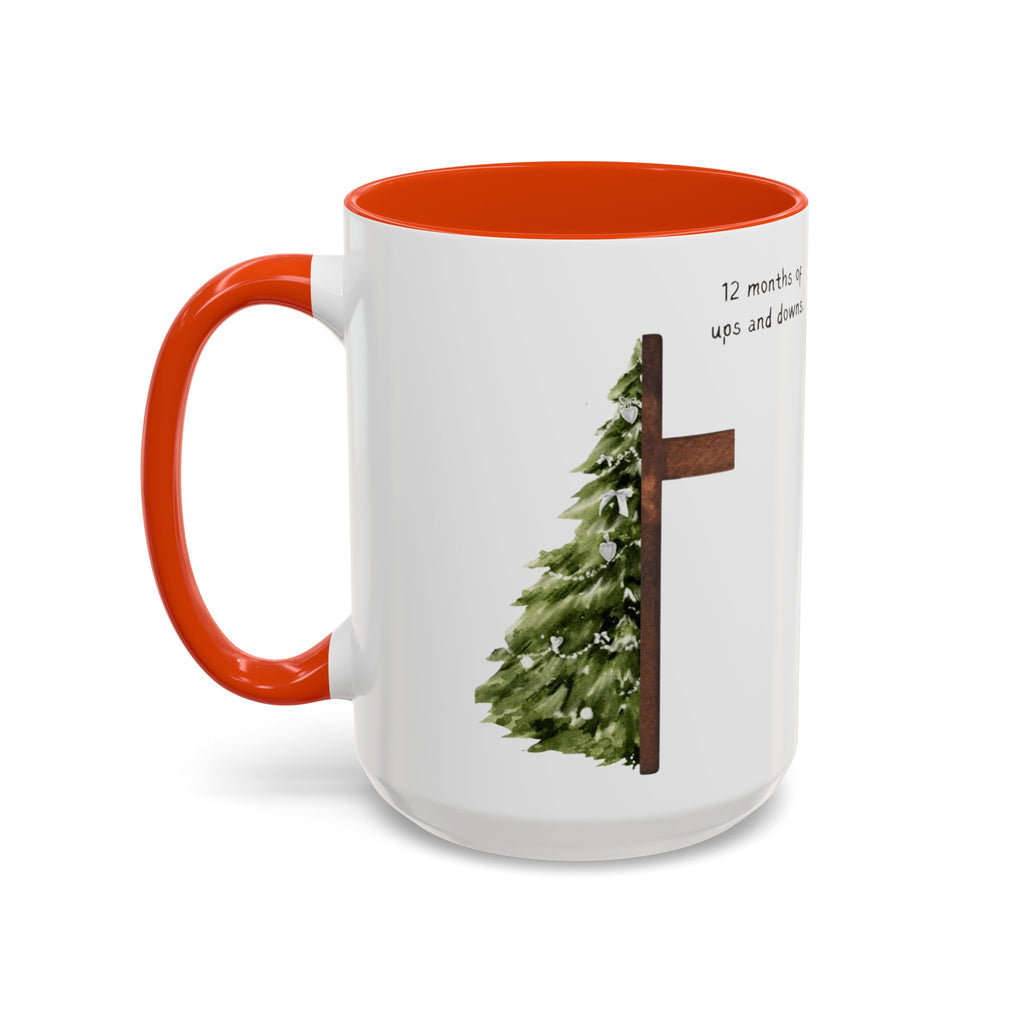 Christian Cross & Pine Tree Mug — Faith Reminder Coffee Cup (11oz/15oz)