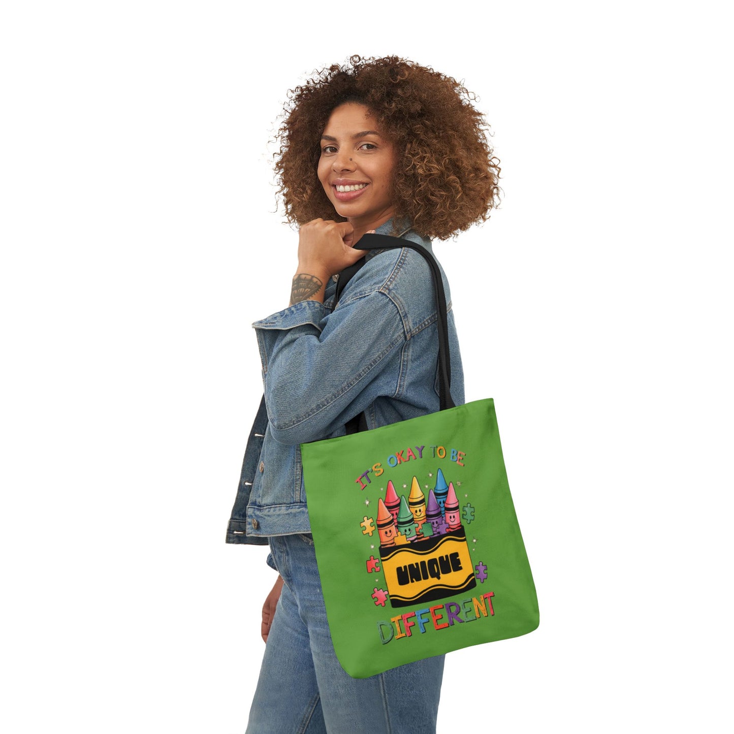 Autism Awareness & Pride Collection Unique Canvas Tote Bag with Colorful Castle Design