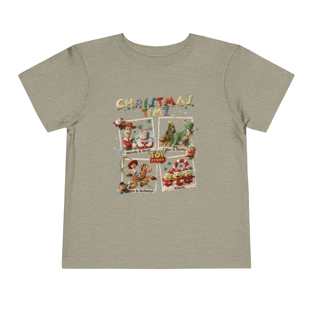 Christmas Time Toddler Tee  Cute Holiday Toy & Santa Print