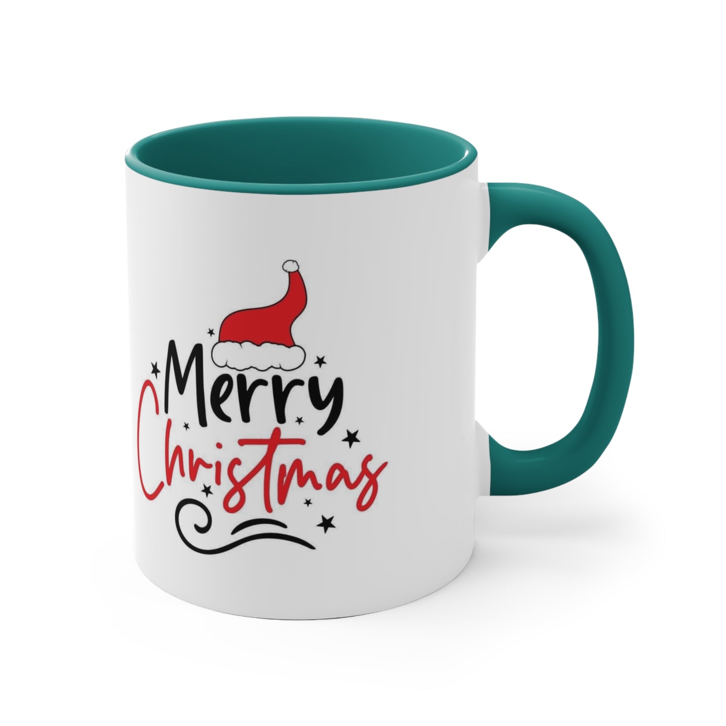 Merry Christmas Accent Mug - Festive Holiday Coffee Cup