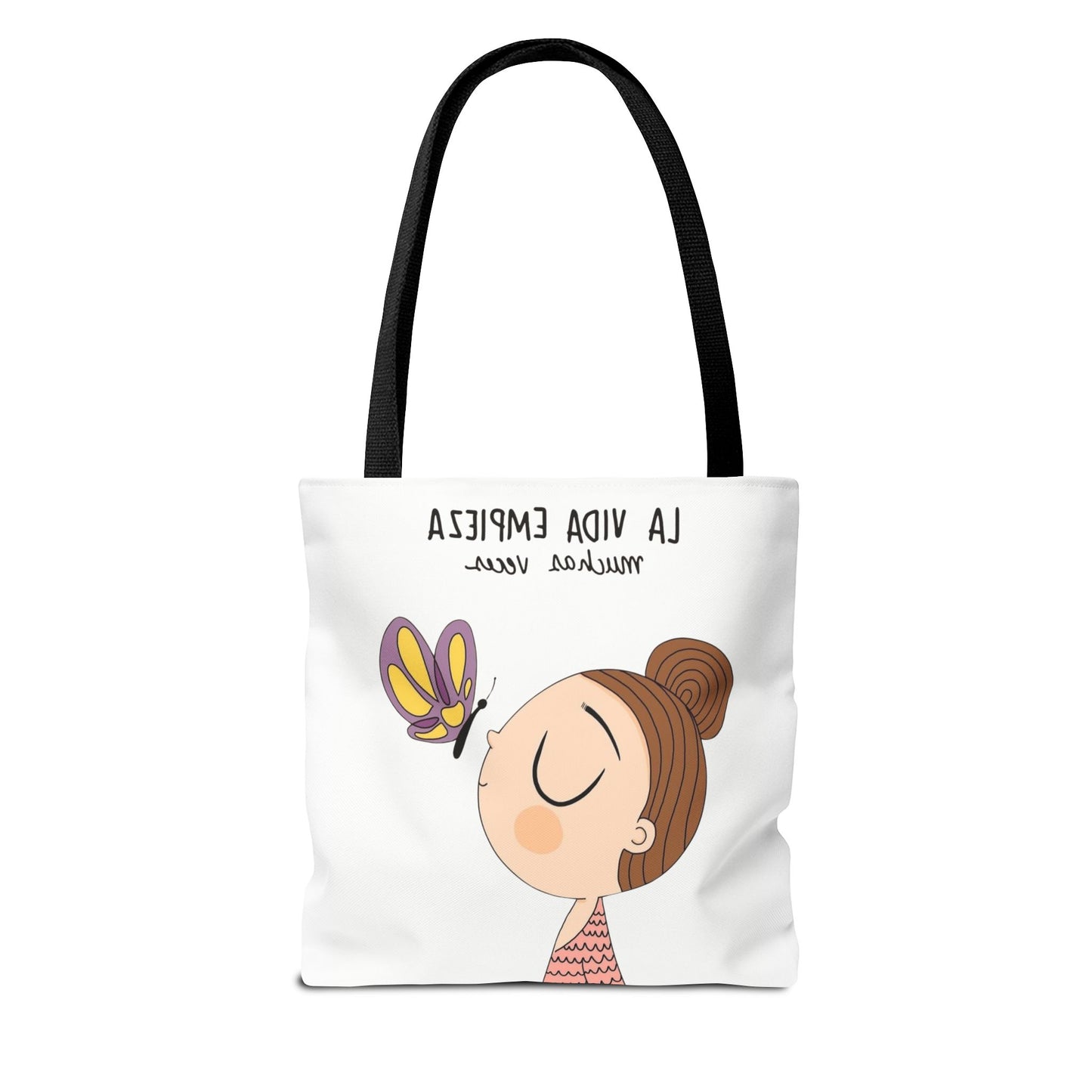 Lleva inspiración contigo a donde vayas, Eco-Friendly Carryall, Motivational Gift, Cute Reusable Shopper, Butterfly Design, Brighten Your Day