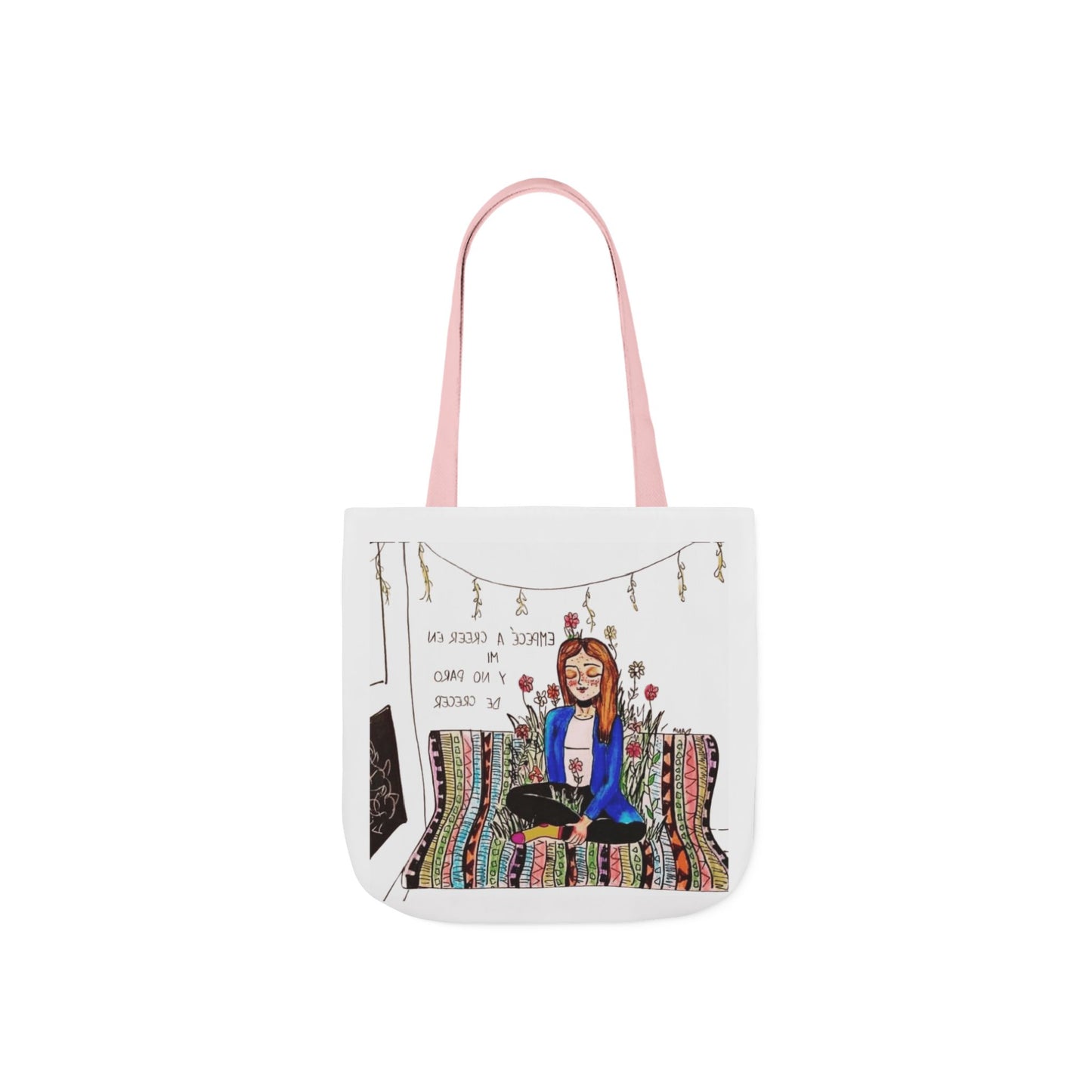 Lleva inspiración contigo a donde vayas Bohemian Style Canvas Tote Bag, Inspirational Art, Ideal for Gifts, Eco-Friendly Shopping, Beach Days, Travel Adventures