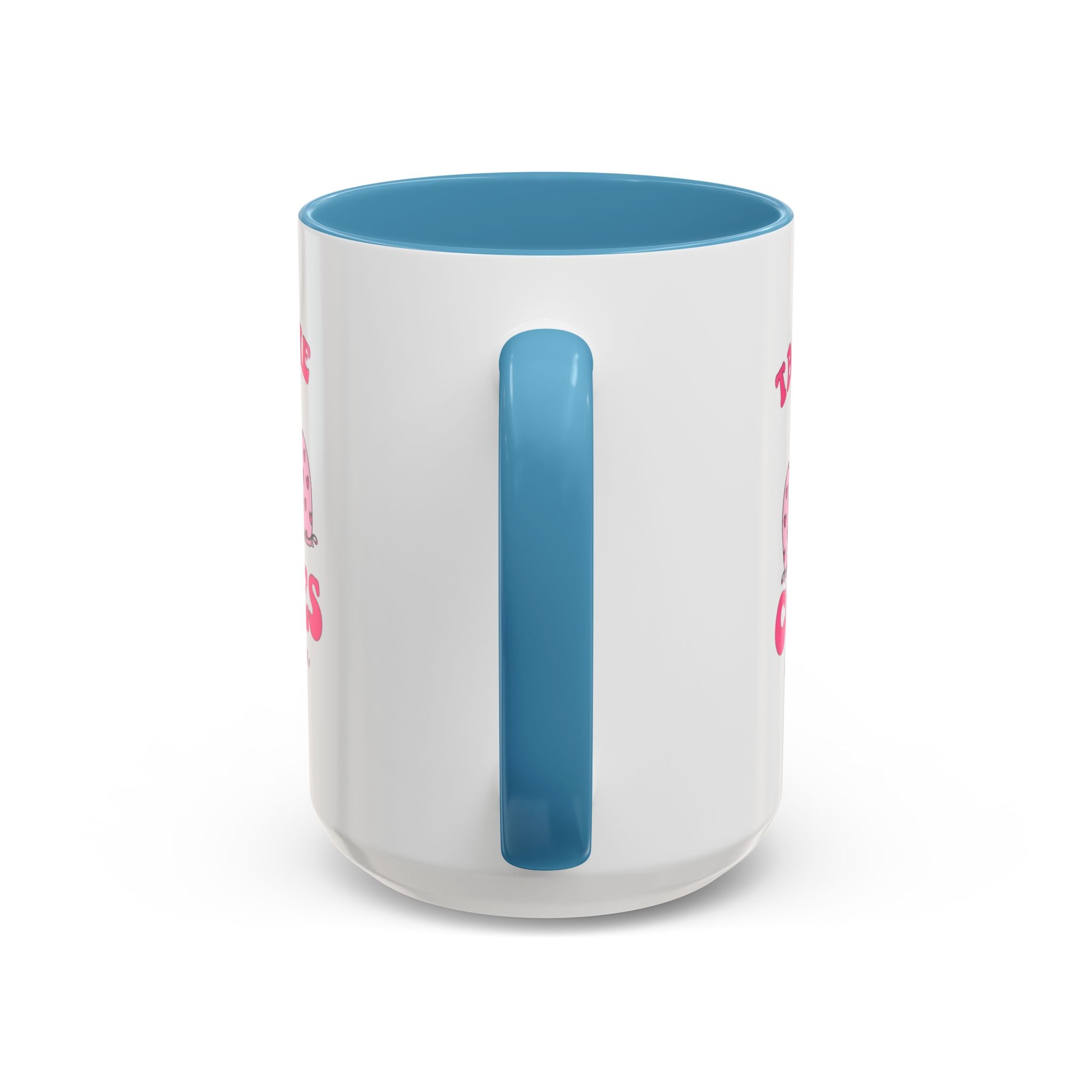 Accent Coffee Mug — "Taking the Cookies" Cute Pink Baking Design Coffee Cup for Fun Celebrations