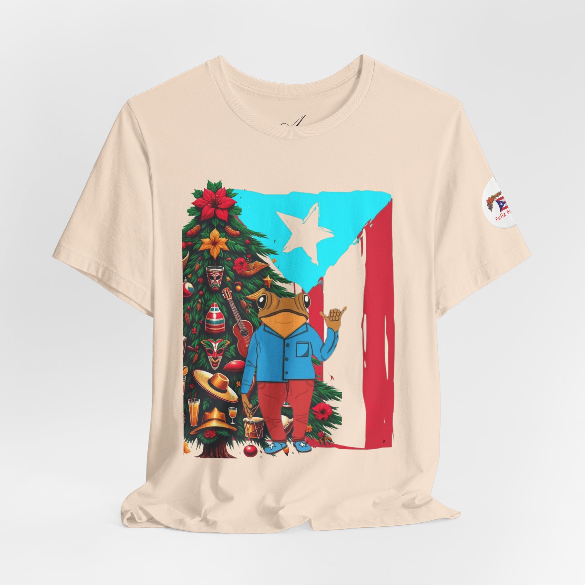 Puerto Rico Holiday T-Shirt  Coquí by Christmas Tree Graphic Puerto Rico’s Navidades