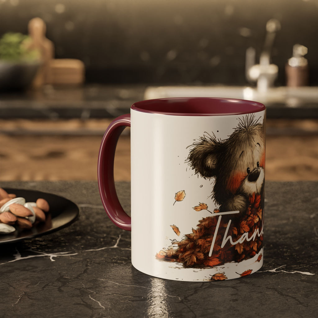 Thankful Bear Autumn Mug — Cute Fall Coffee Cup (11oz, 15oz)