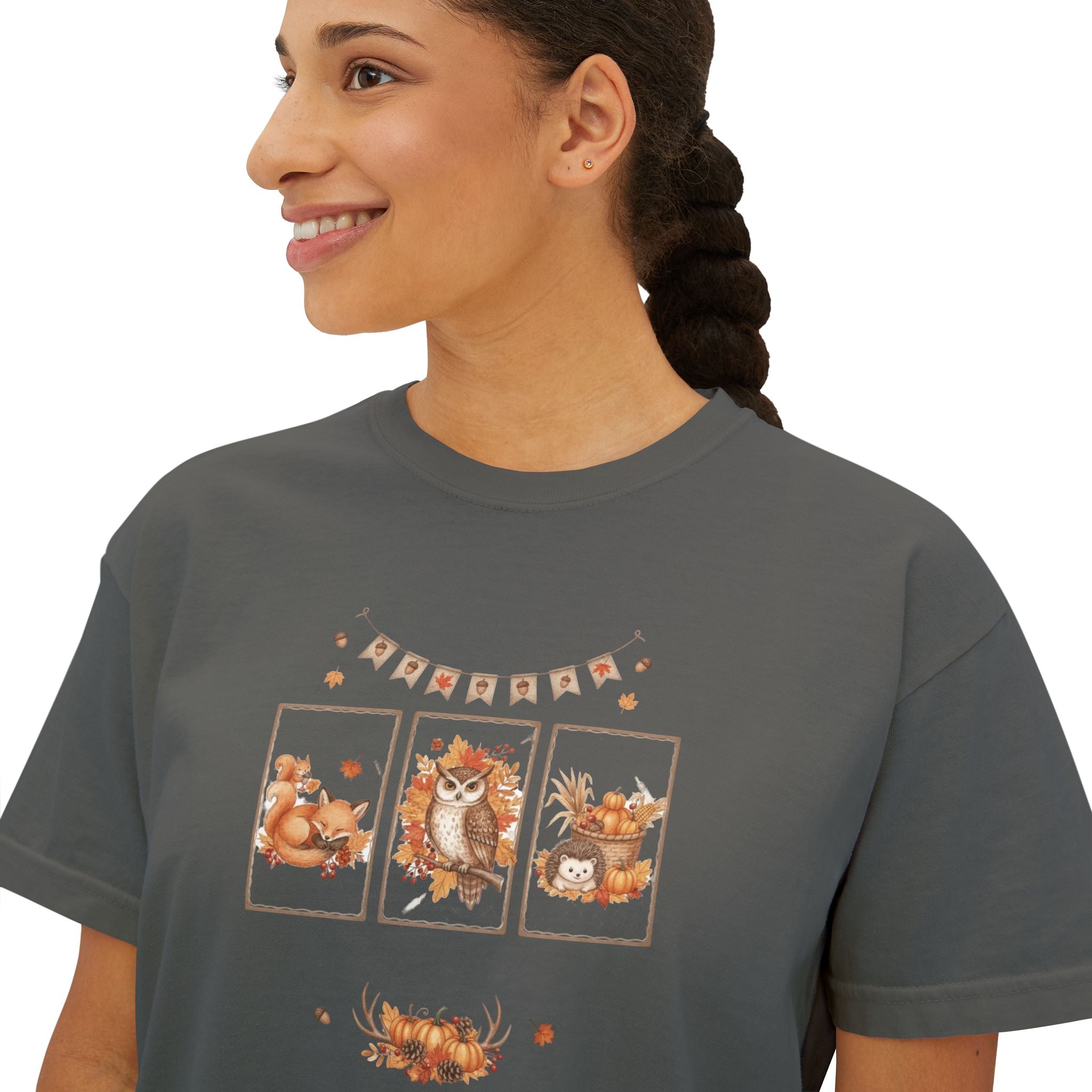Autumn Vibes Women's Boxy Tee - Cozy Seasonal Apparel, Perfect for Fall Celebrations, Casual Style, Gift for Her, Cute Graphic Top