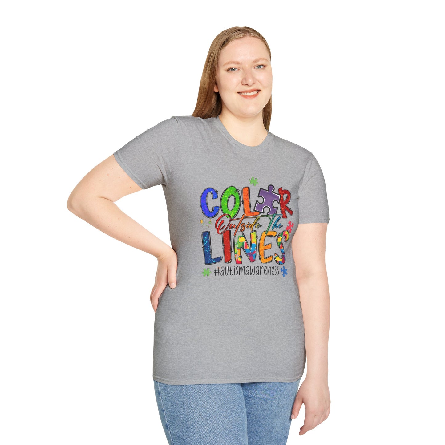 Color Outside the Lines Unisex T-Shirt for Autism Awareness