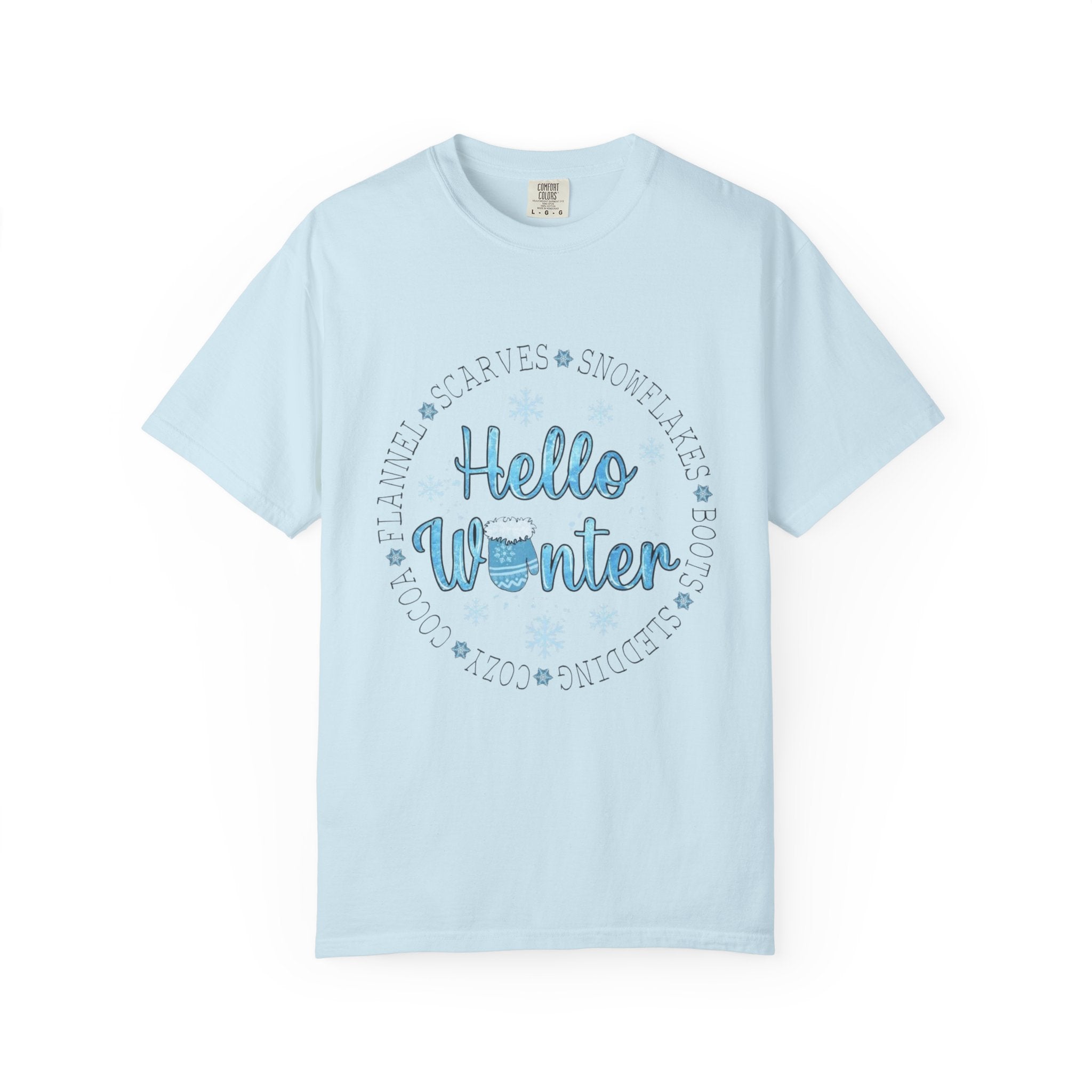 Hello Winter T‑Shirt  Cozy Snowflake Holiday Tee Christmas T-Shirts and Sweatshirts Collection