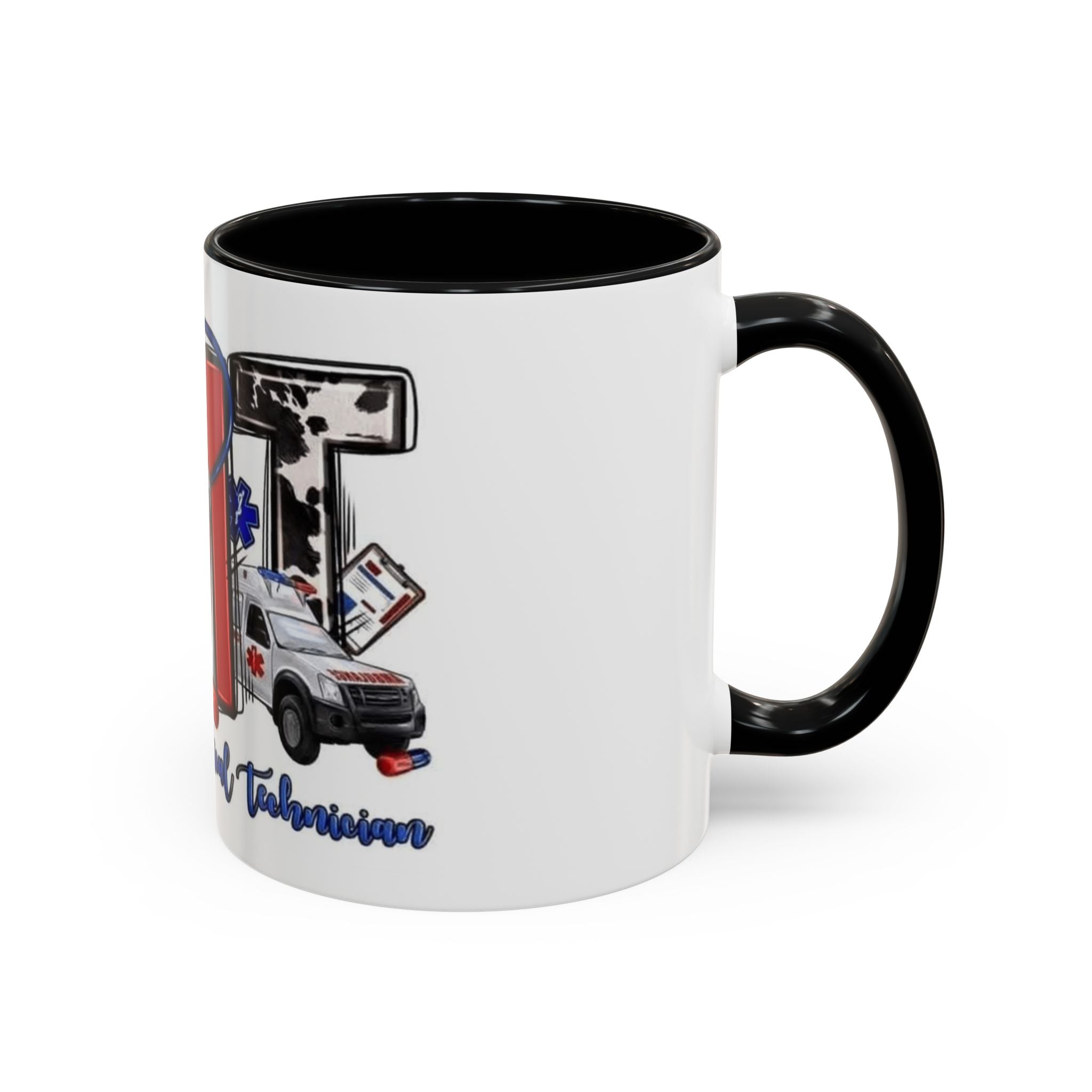 EMT Coffee Mug — Emergency Medical Technician Ambulance Stethoscope Design (11/15oz) Medical Christmas Mug