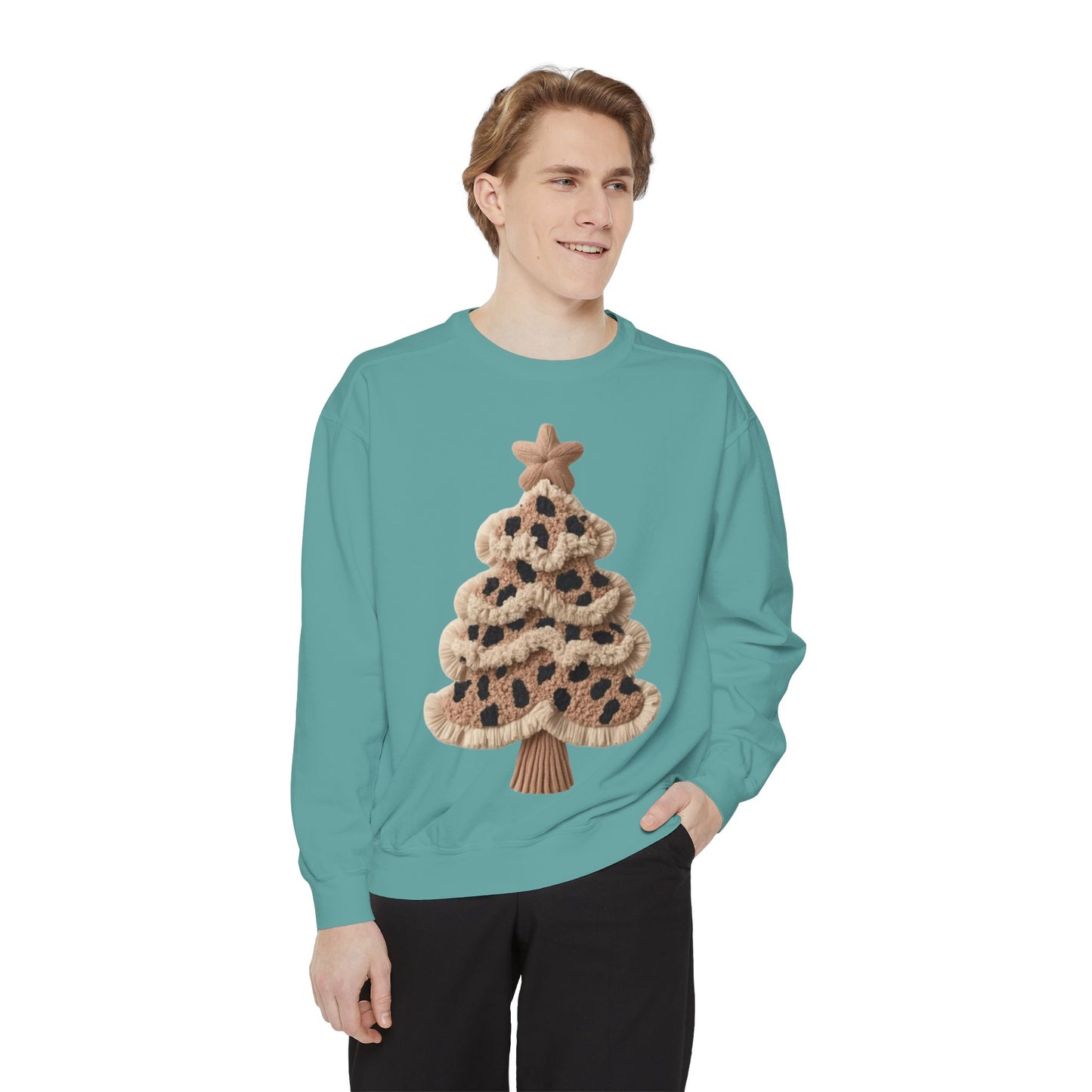 Leopard Knit Christmas Tree Sweatshirt unique festive designs and joyful