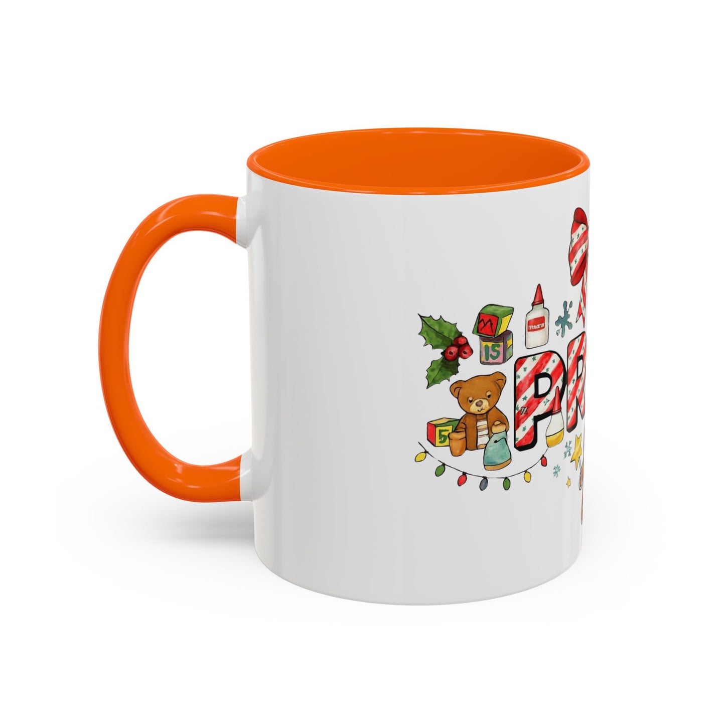 Holiday Teacher Coffee Mug 'PRE-K' Festive Gingerbread & Candy Cane Design (11/15oz) School Staff Christmas Mug Collection