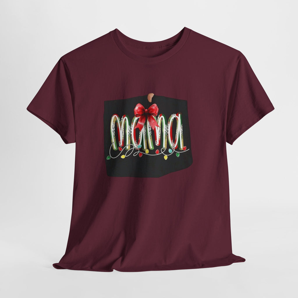 Festive Mama Tee, Cozy Holiday Shirt, Gift for Mom, Christmas T-Shirt, Unisex Cotton Tee