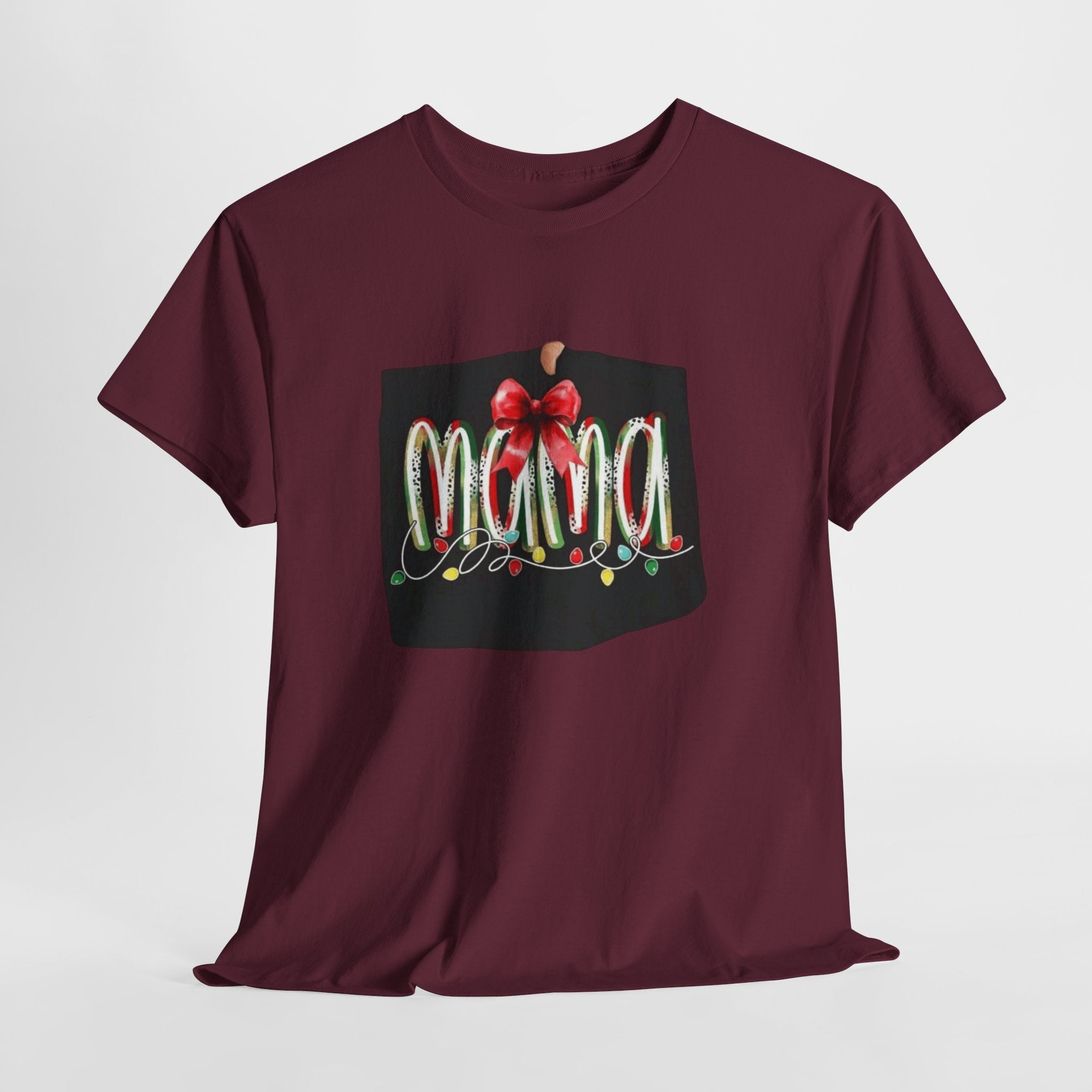 Festive Mama Tee, Cozy Holiday Shirt, Gift for Mom, Christmas T-Shirt, Unisex Cotton Tee