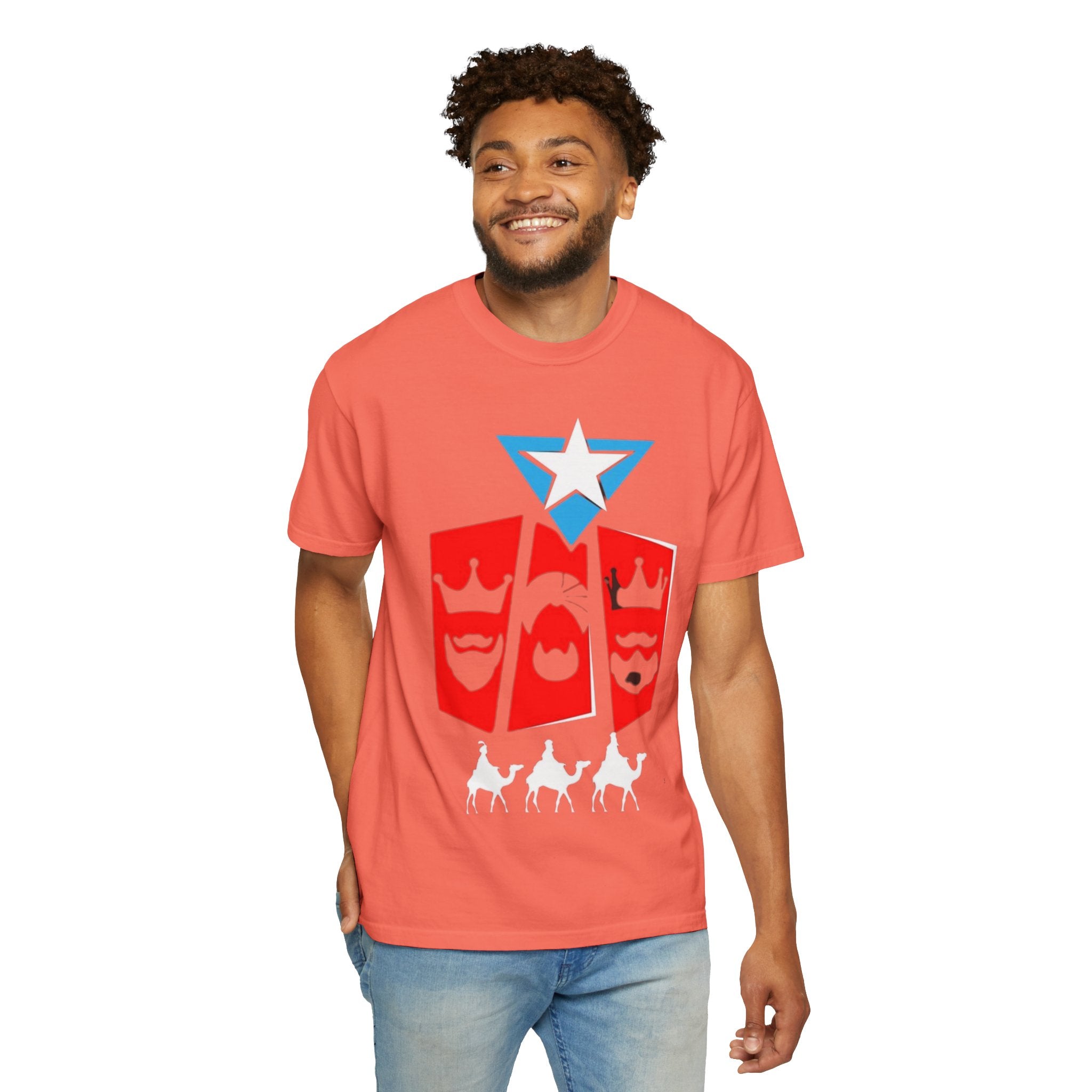 The Three Kings T-Shirt — Puerto Rican Three Kings Graphic Tee (Star & Crown Silhouettes)