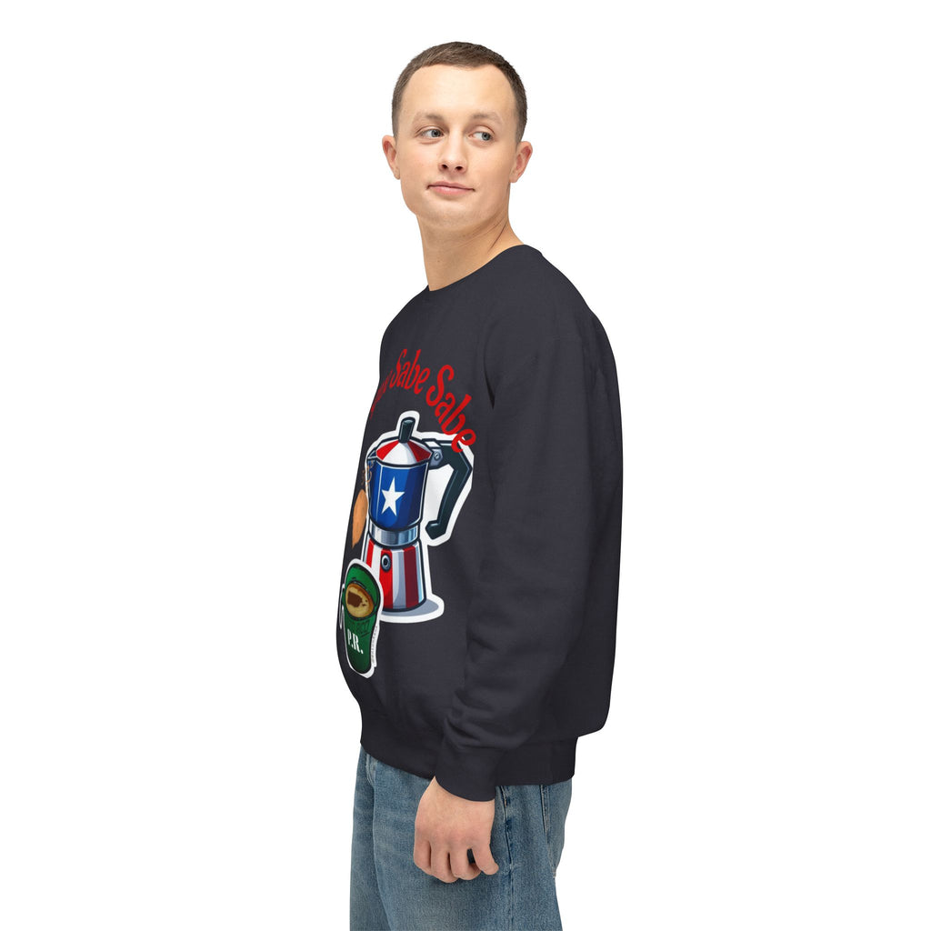 Crewneck Sweatshirt — "El que Sabe Sabe" Puerto Rico Coffee Design