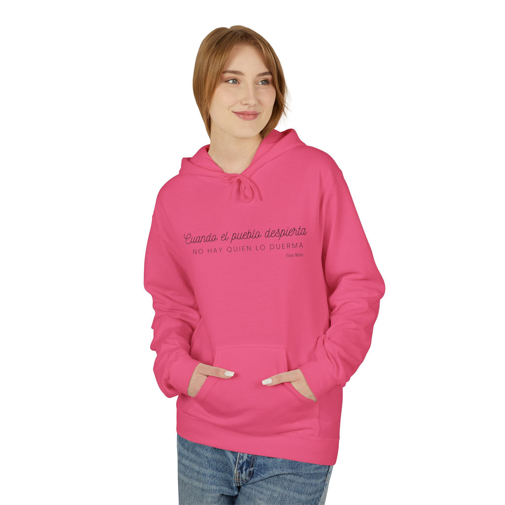 White Hoodie - "Caminas a pa'la desporta" Minimal Script Pullover