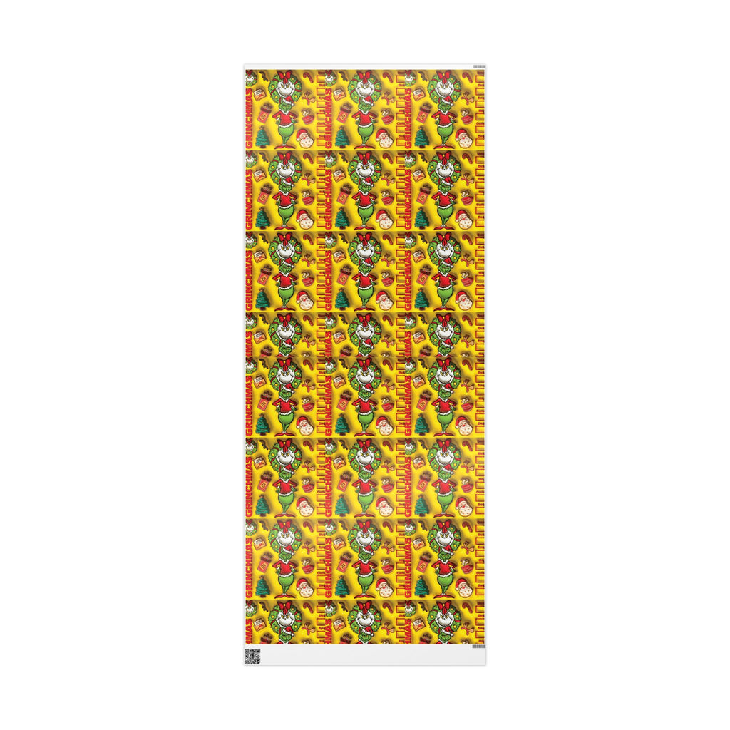 Christmas Wrapping Paper Roll – Retro Santa & Tree Holiday Gift Wrap Festive Wrapping Paper