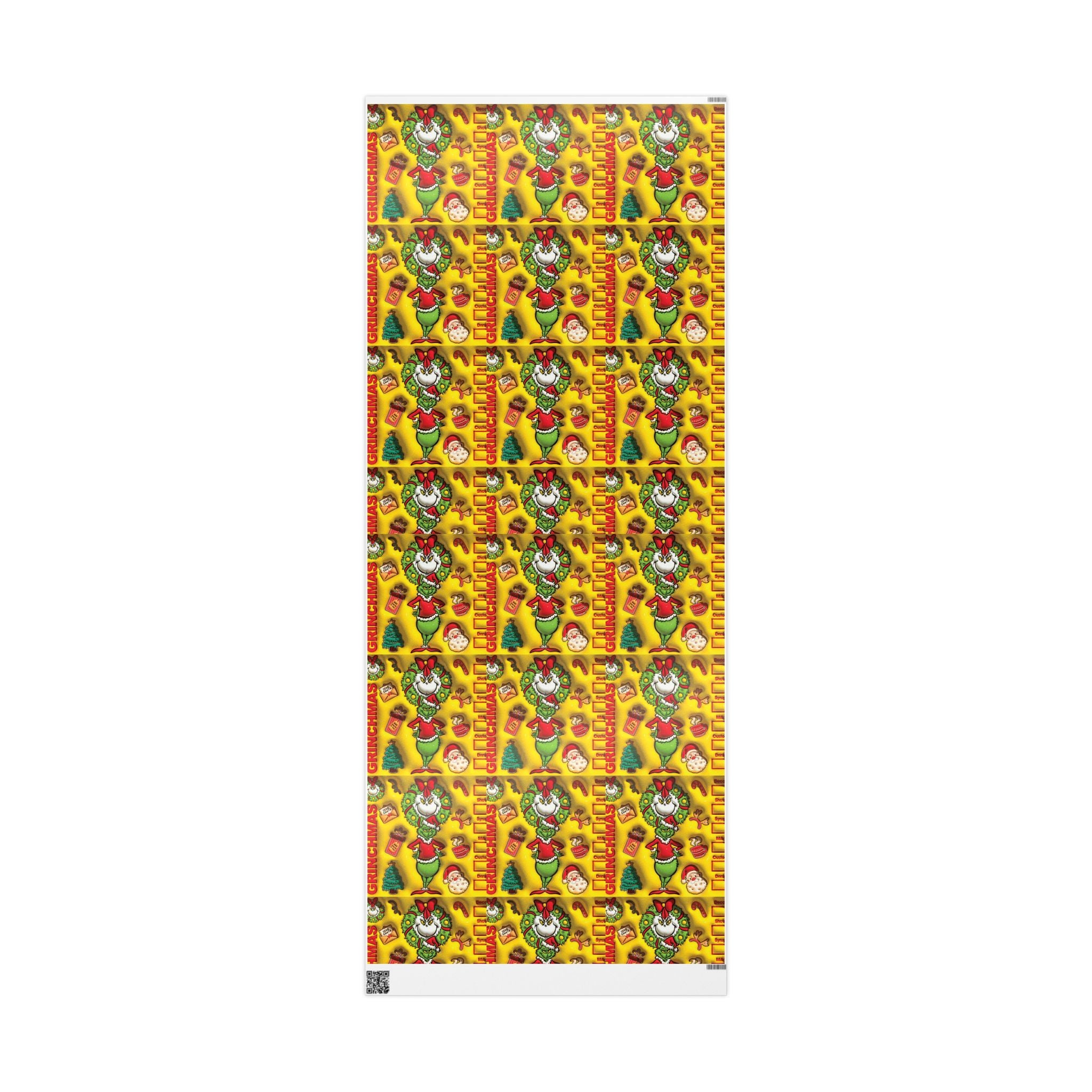 Christmas Wrapping Paper Roll – Retro Santa & Tree Holiday Gift Wrap Festive Wrapping Paper