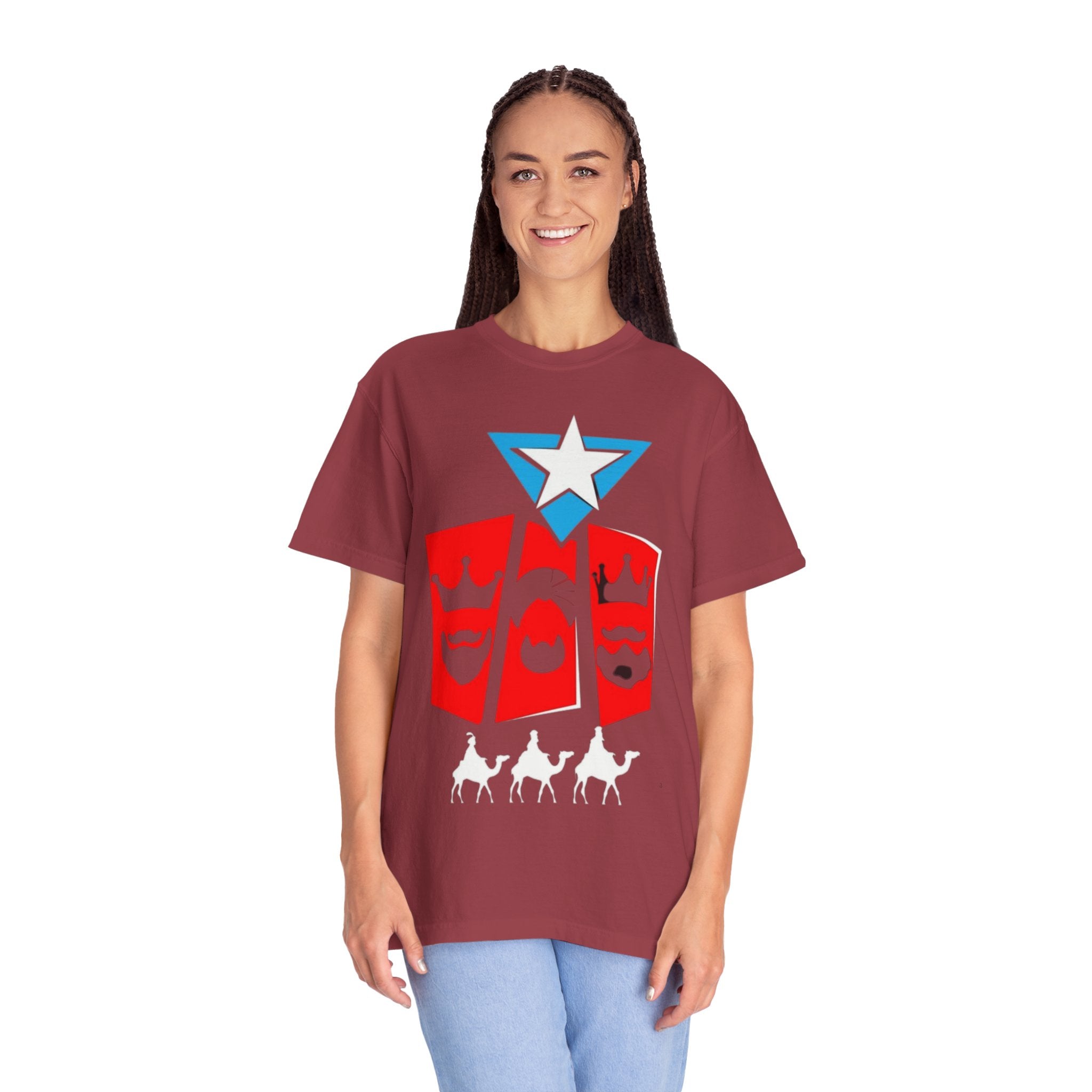 The Three Kings T-Shirt — Puerto Rican Three Kings Graphic Tee (Star & Crown Silhouettes)