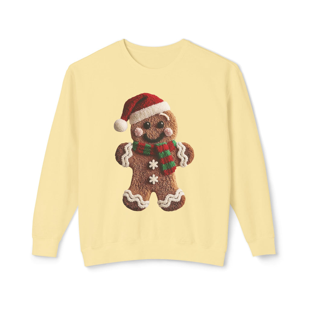 Gingerbread Cookie Christmas Sweatshirt – Cute Santa Hat & Scarf Holiday Crewneck