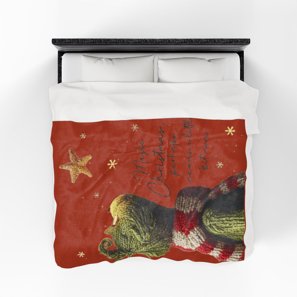 Christmas Plush Blanket  'Maybe Christmas, perhaps, means a little bit more' Cozy Holiday Throw