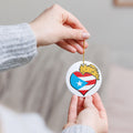 Puerto Rico Heart Ceramic Ornament  Boricua Pride  Decoration