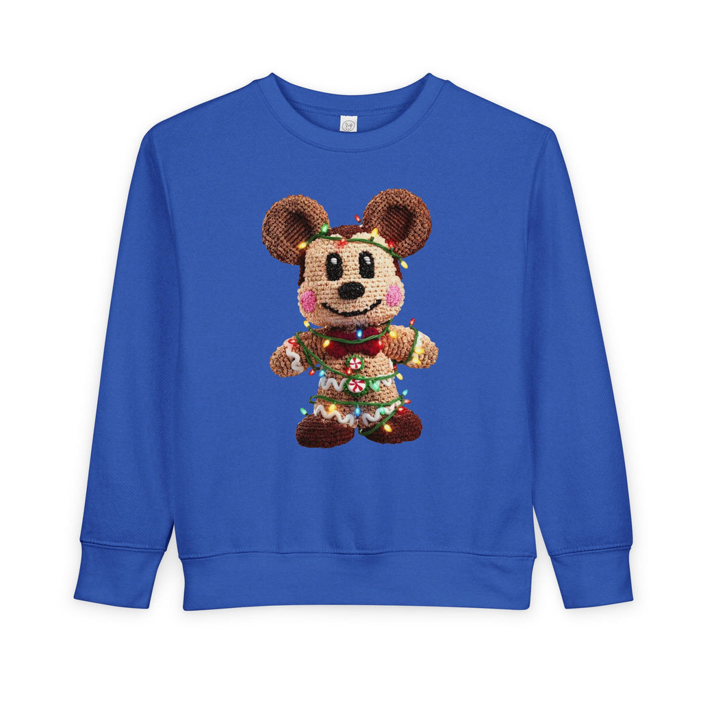 Holiday Plush Bear Toddler Sweatshirt  Festive Lights & Wreath Design