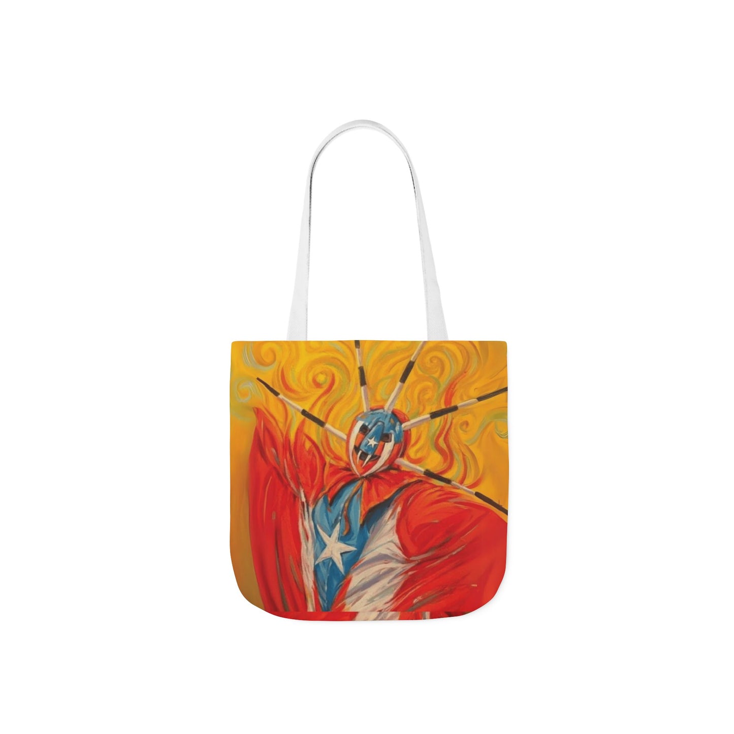 Tropical Love: Tote Bags with Puerto Rican Designs" Puerto Rico Vibrant  Tote Bag, 5-Color Straps