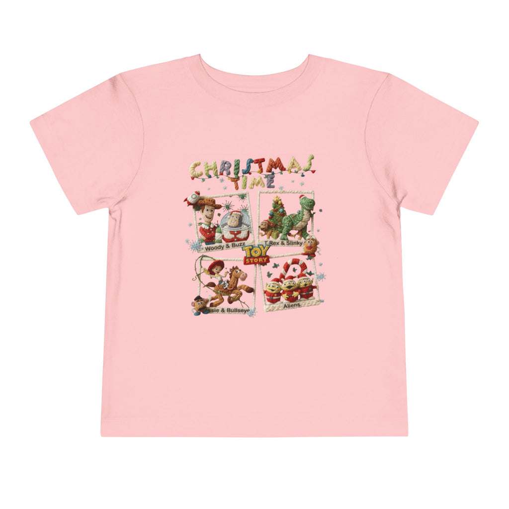 Christmas Time Toddler Tee  Cute Holiday Toy & Santa Print
