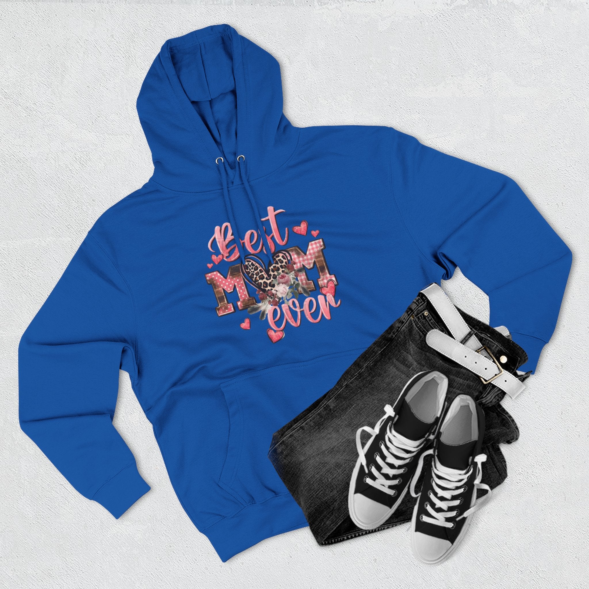 Best Mom Ever Hoodie  Leopard Heart Mother's Day Pullover