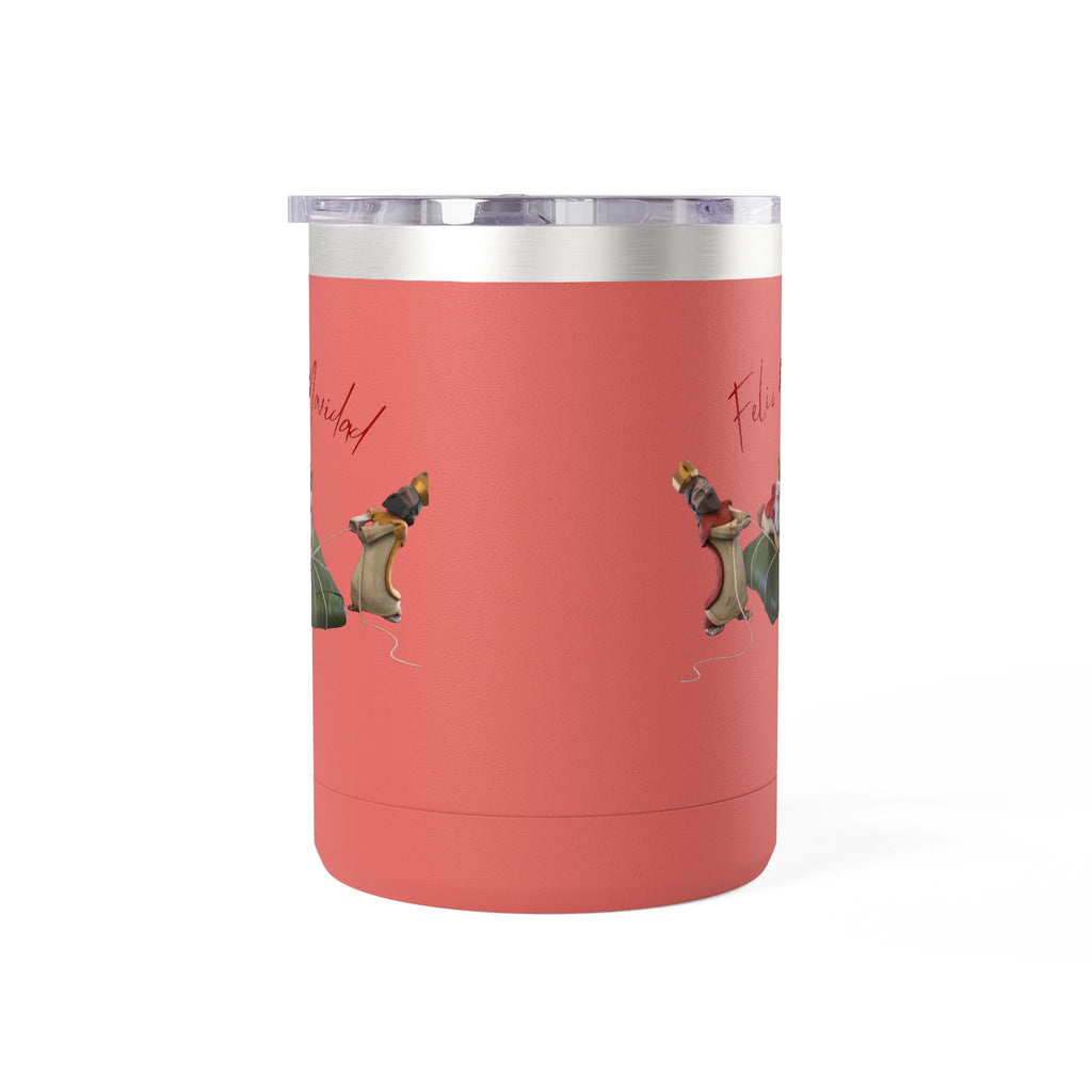 3 KINGS Holiday Travel Tumbler — 'Feliz Navidad' Dachshund Santa Design Coffee Cup for Fun Celebrations