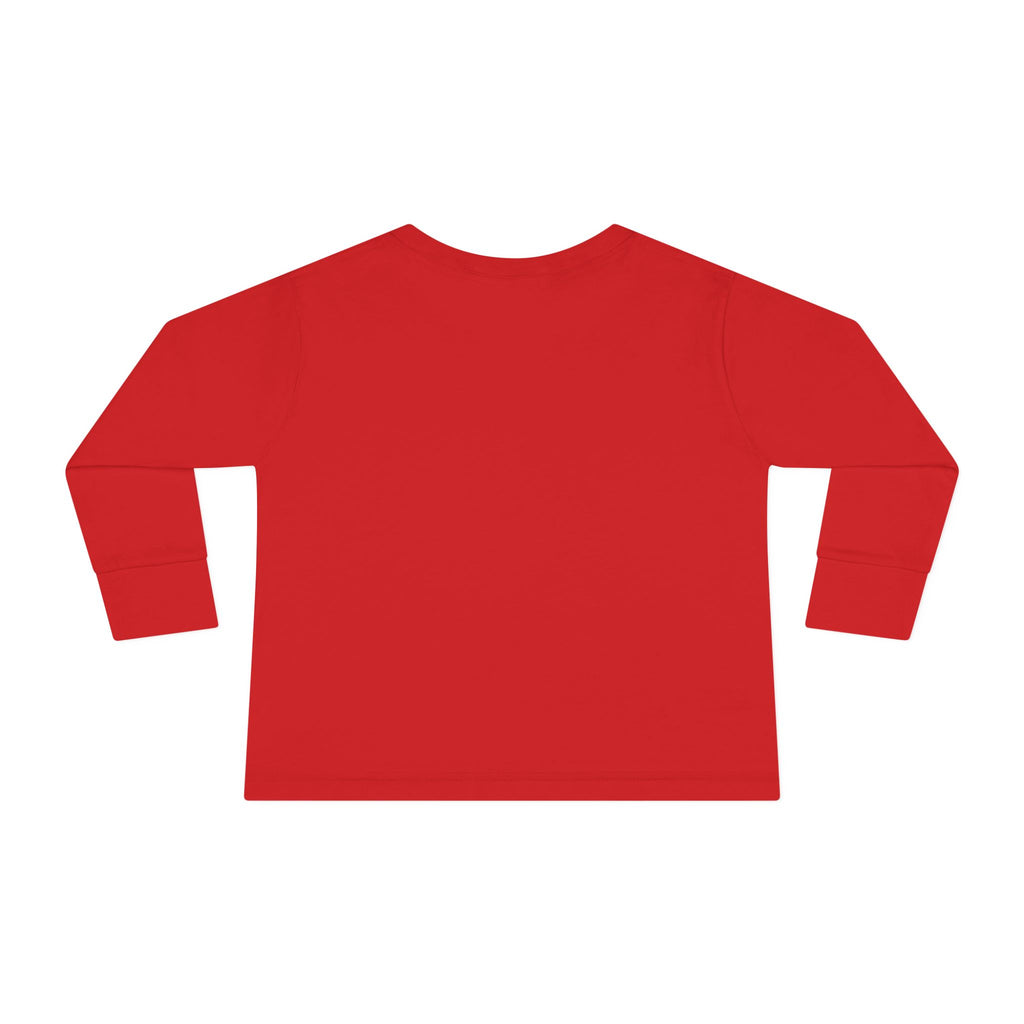 Toddler Long Sleeve Tee  Cool Santa with Patchwork Hat & Bubblegum Graphic