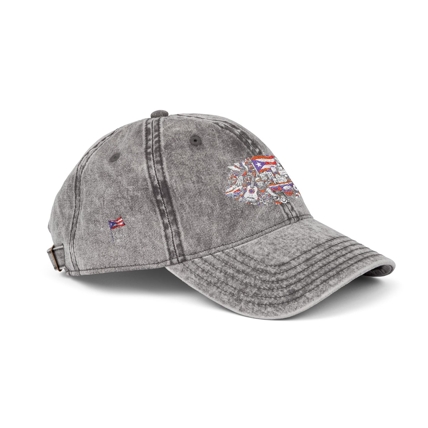 Vintage Embroidered Dad Cap – Unisex Cotton Hat with Distressed Look, Adjustable Fit, Classic Everyday Style