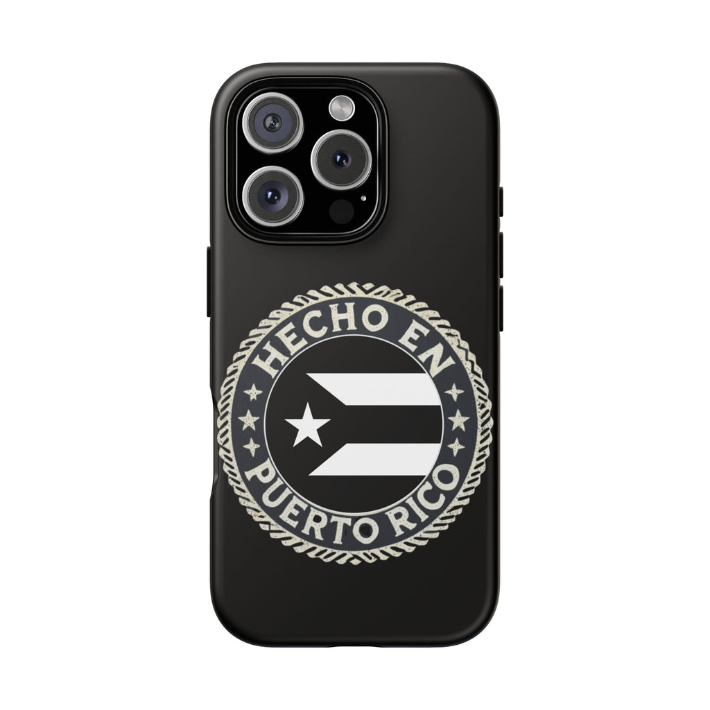 Hecho en Puerto Rico Phone Case  Puerto Rican Flag Emblem Tough Protective Cover