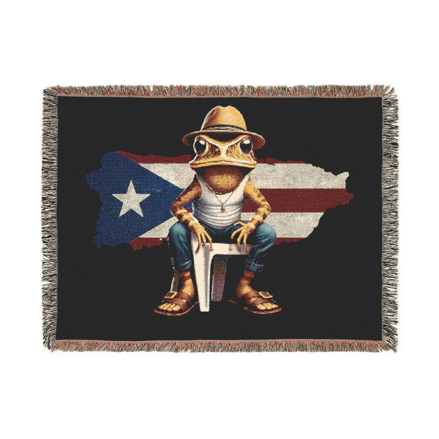 Puerto Rican Heritage Blanket with Unique Designs Woven Blanket