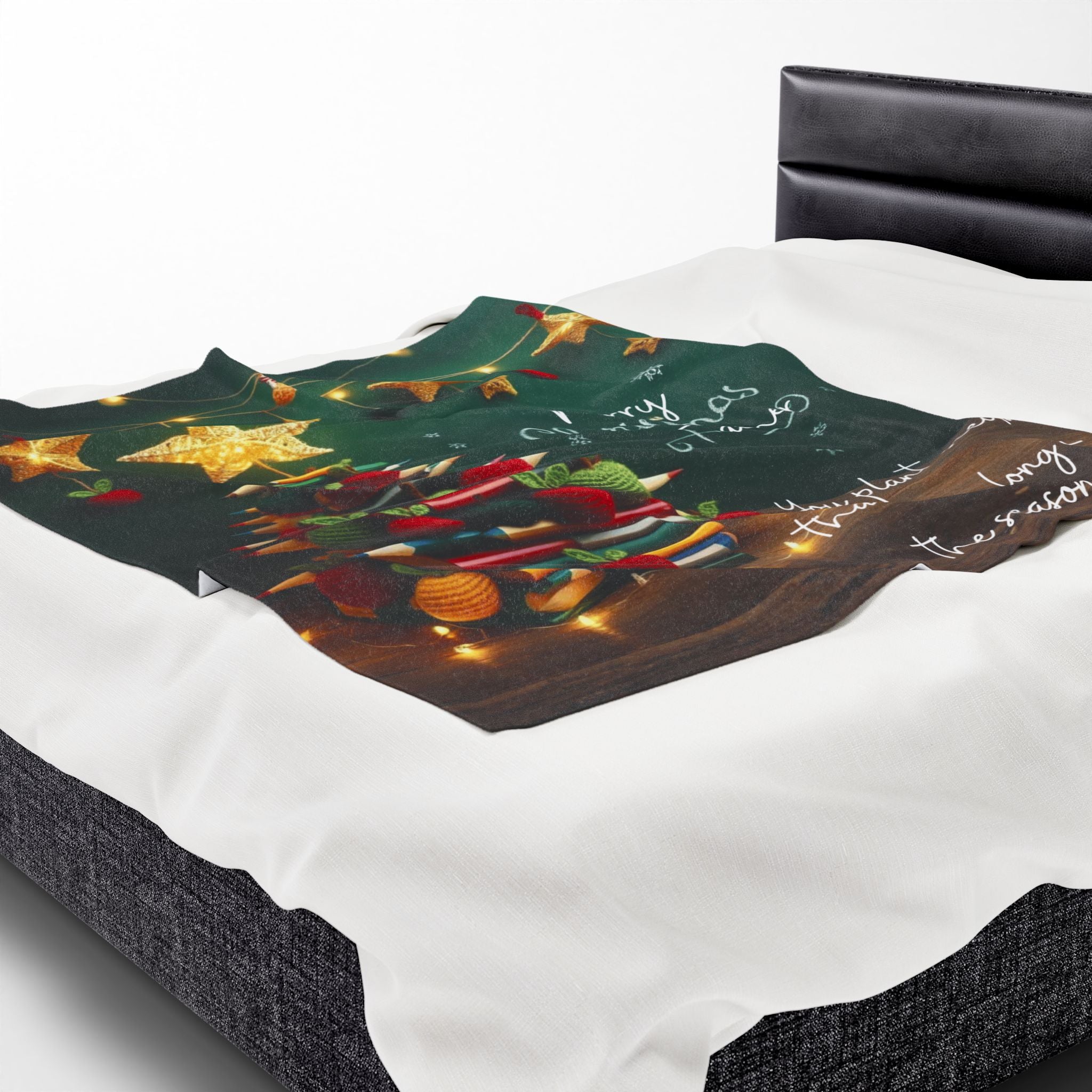 Merry Christmas Teacher Velveteen Blanket "You plant seeds that bloom long after the season ends"