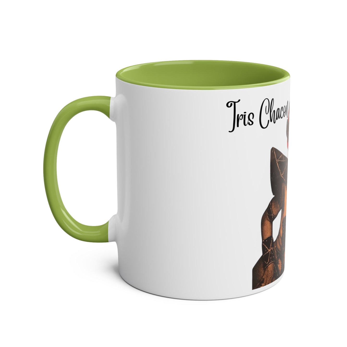 The onli one Iris Chacon Unique Two-Tone Coffee Mug - Iris Chacon Inspired Art, Trendy Mug for Coffee Lovers, Gift for Her, Retro Style,