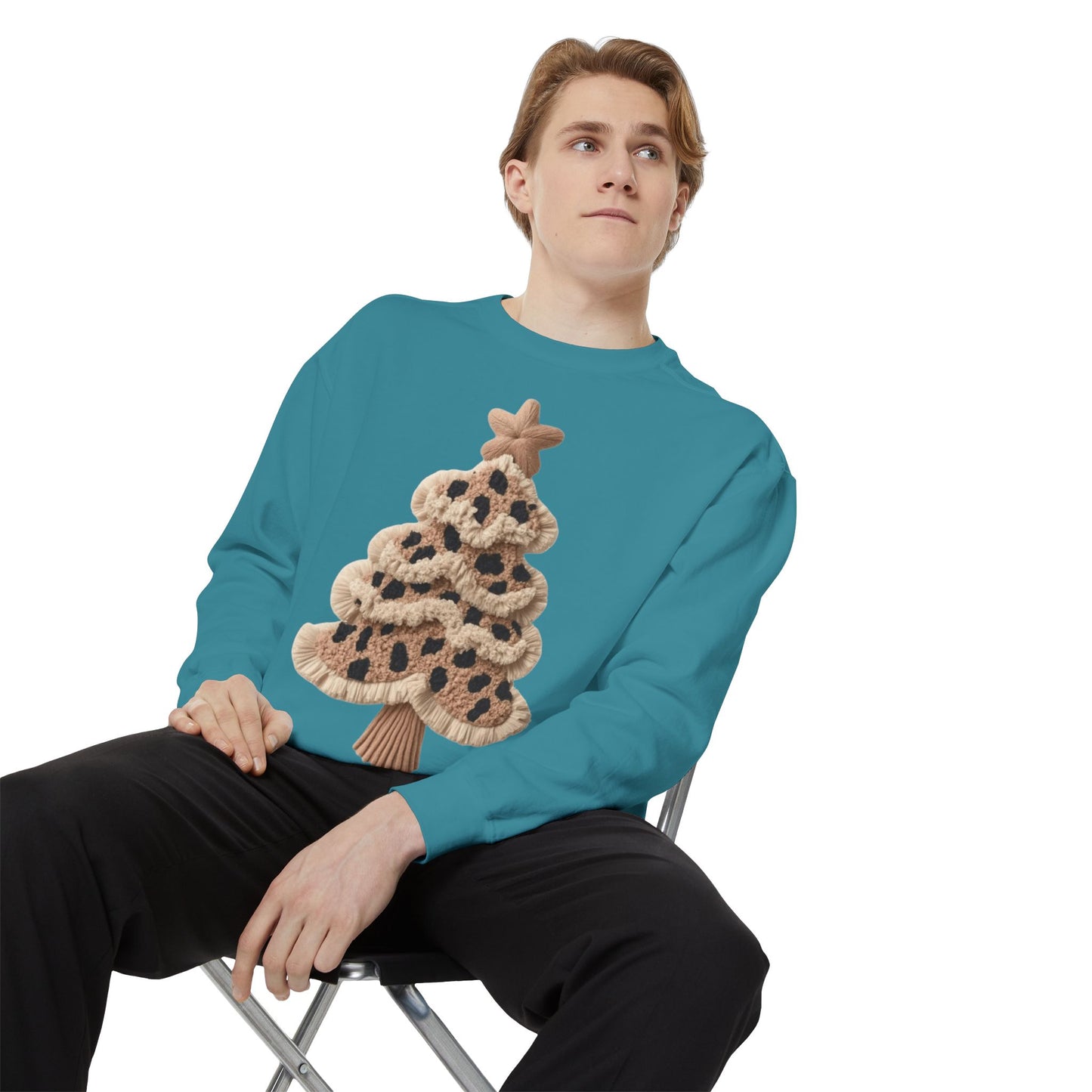Leopard Knit Christmas Tree Sweatshirt unique festive designs and joyful