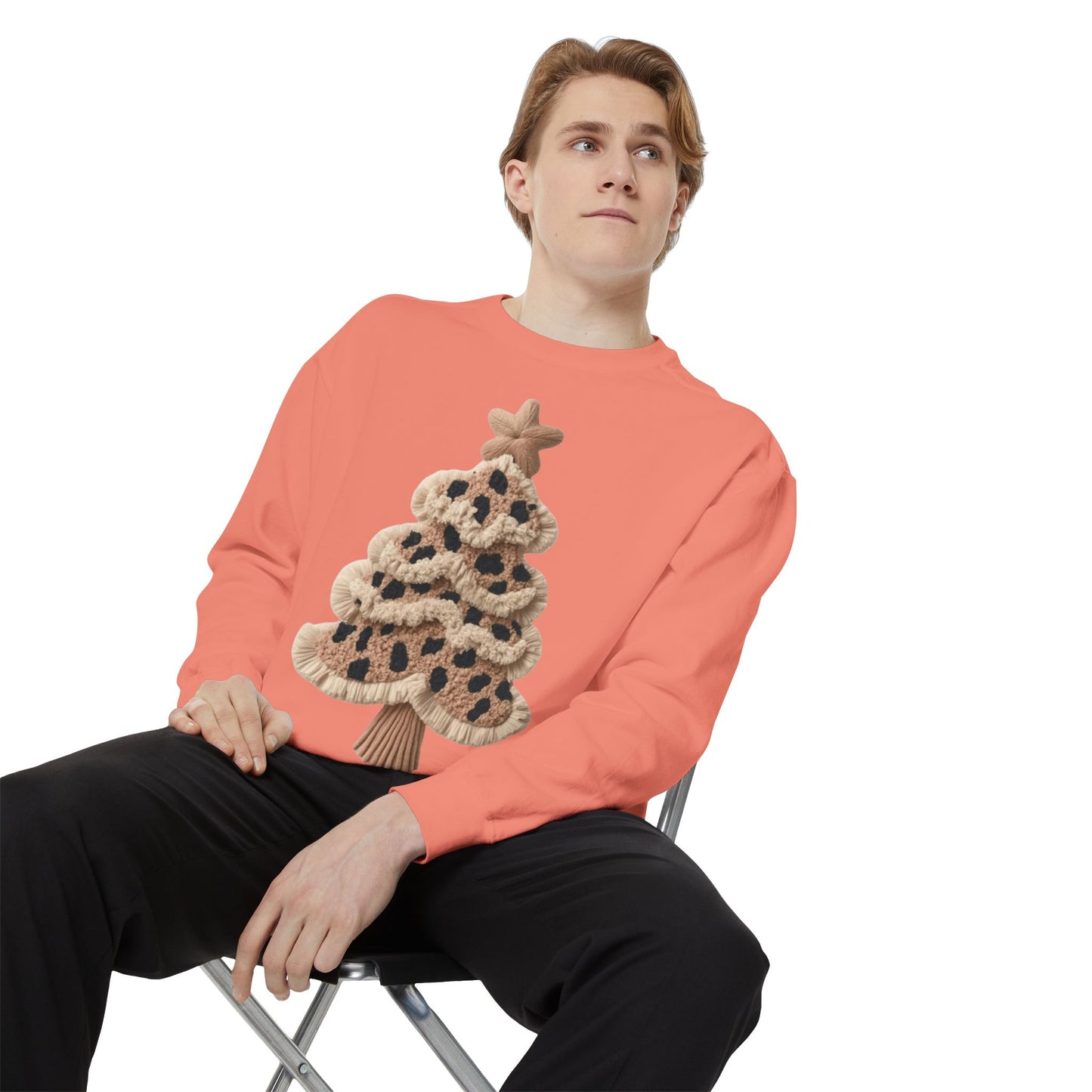 Leopard Knit Christmas Tree Sweatshirt unique festive designs and joyful