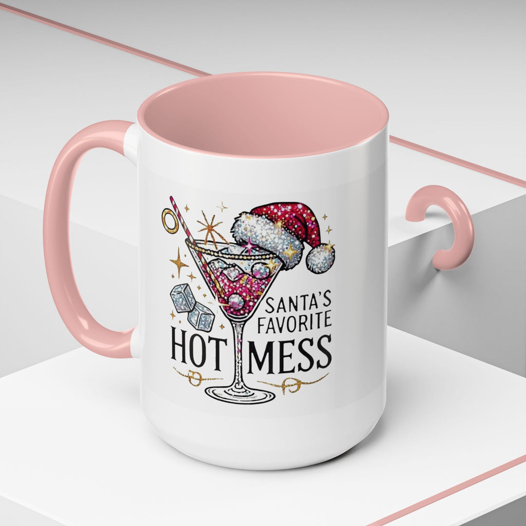 Accent Coffee Mug - "Santa's Favorite Hot Mess" Holiday Cocktail Mug (11/15 oz)