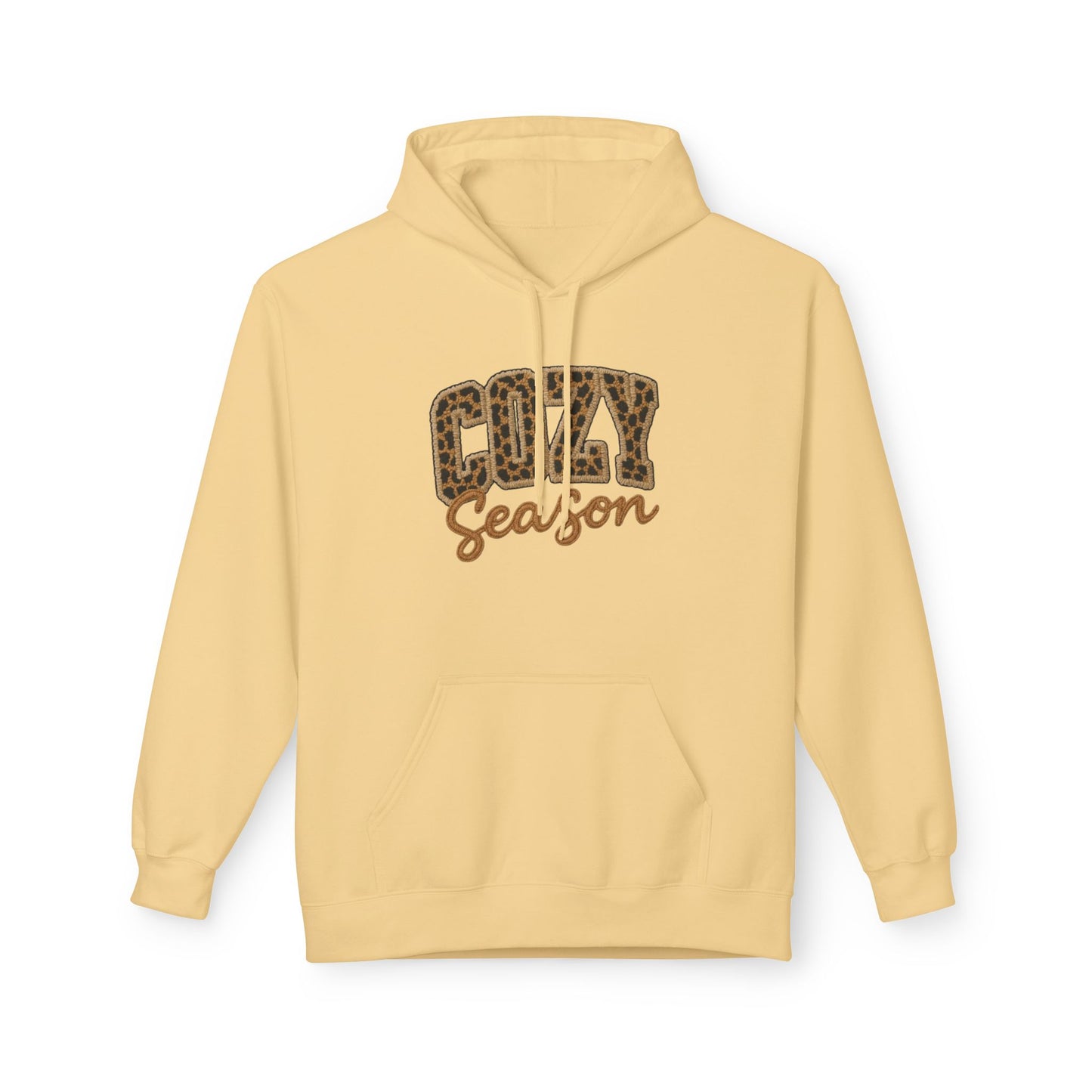 Cozy Season Leopard Hoodie — Fall Winter Graphic Pullover