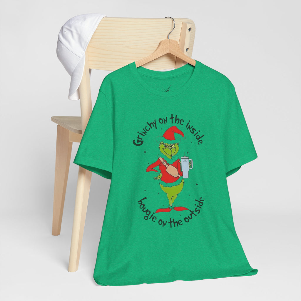 Grinch-Inspired Holiday Tee: 'Grinchy on the Inside, Boogie on the Outside'