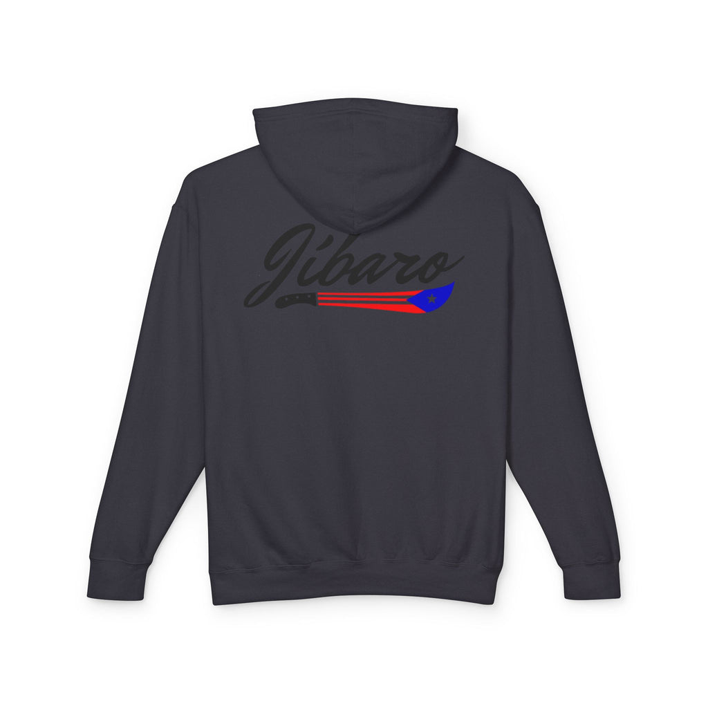 Puerto Rico Heart Flag Hoodie  "Jíbaro" Back Graphic