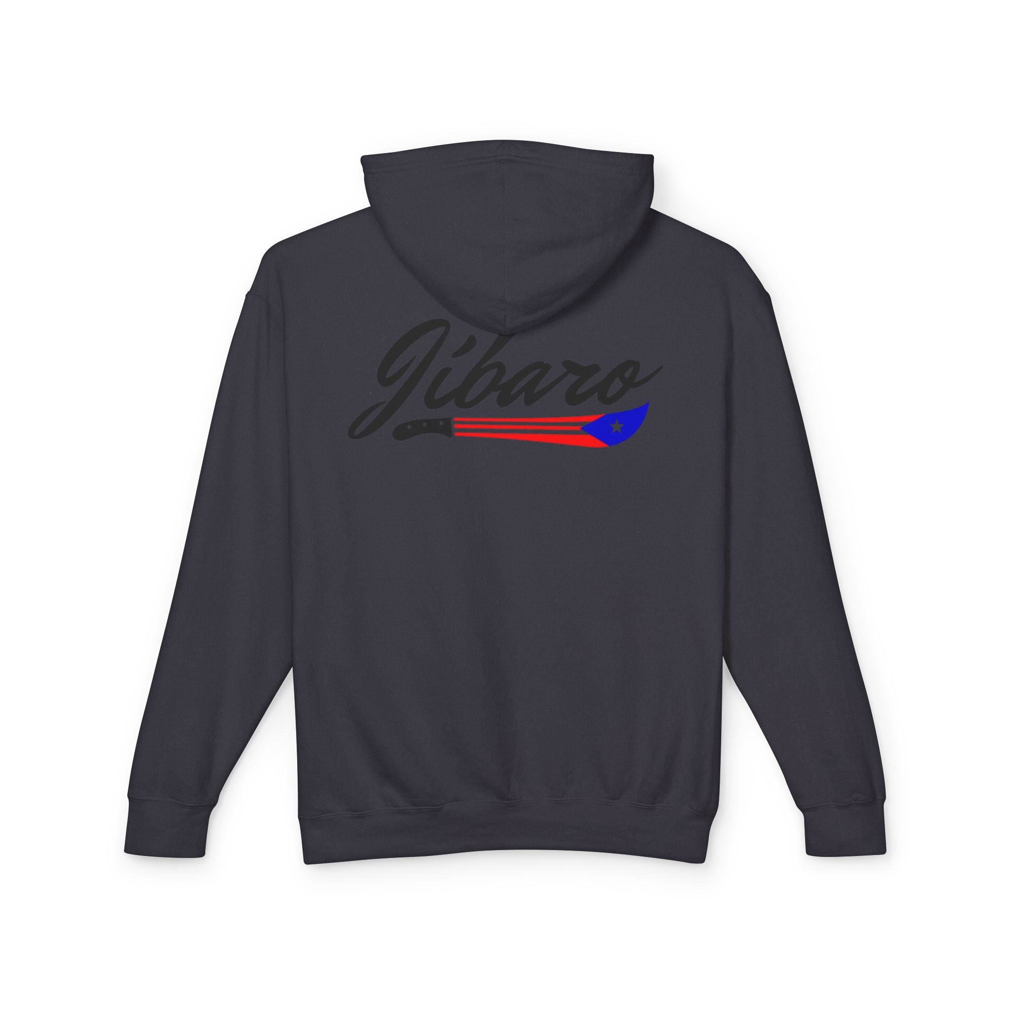 Puerto Rico Heart Flag Hoodie  "Jíbaro" Back Graphic
